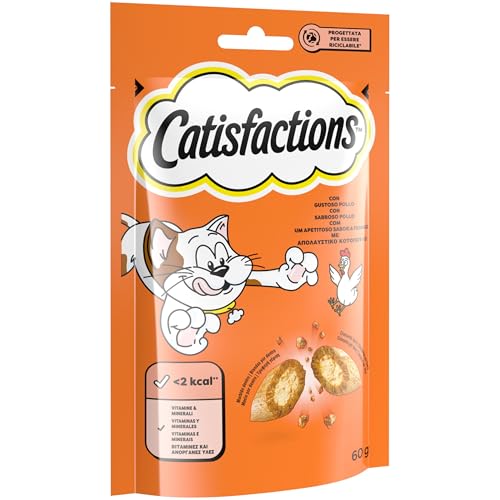 Detalle de Mars Catisfactions Premios para Gatos, Sabor Pollo (Pack 6 × 60 g)