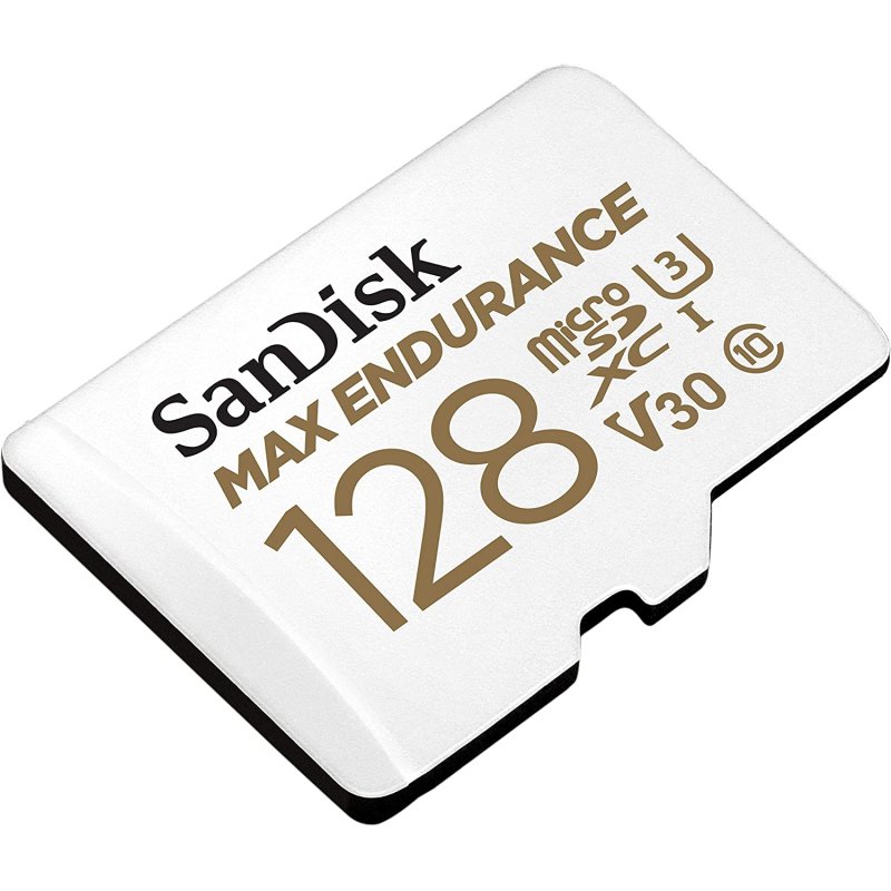 Detalle de Sandisk Max Endurance MicroSDXC 128GB UHS-I Clase 10 + Adaptador SD: fiabilidad para vigilancia y coche