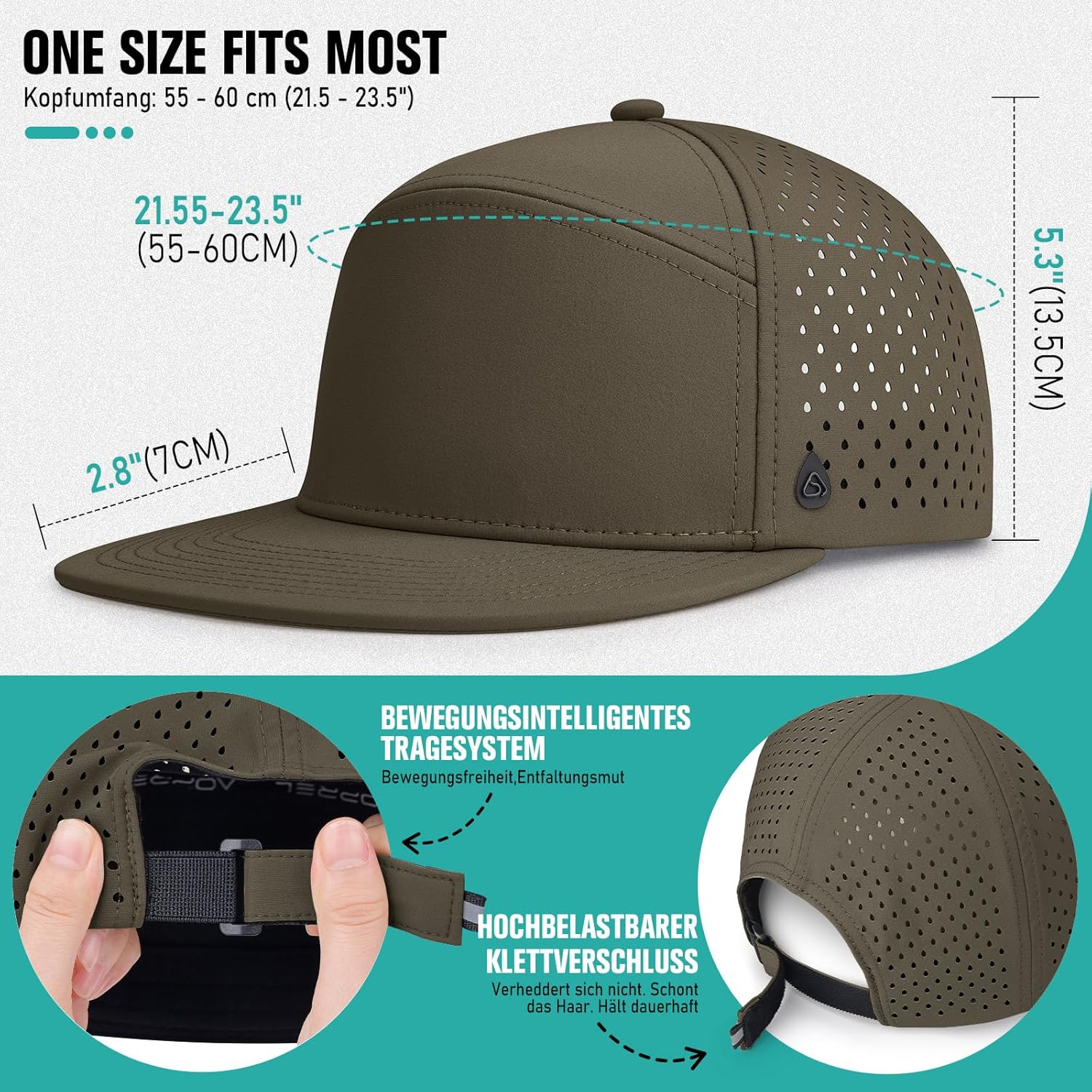 Thumbnail 2 de AOPREL Baseball Cap Herren mit Flacher Krempe – Wasserabweisend, atmungsaktiv und verstellbar