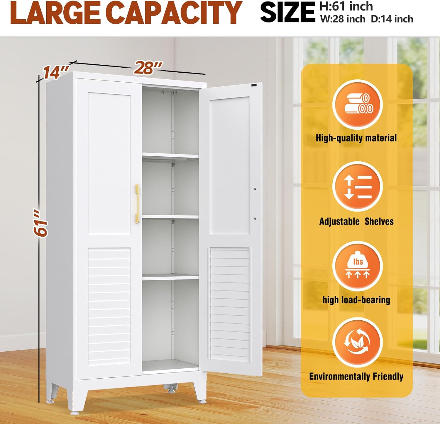 Detalle 2 de Metal Pantry Cabinet, 61-inch