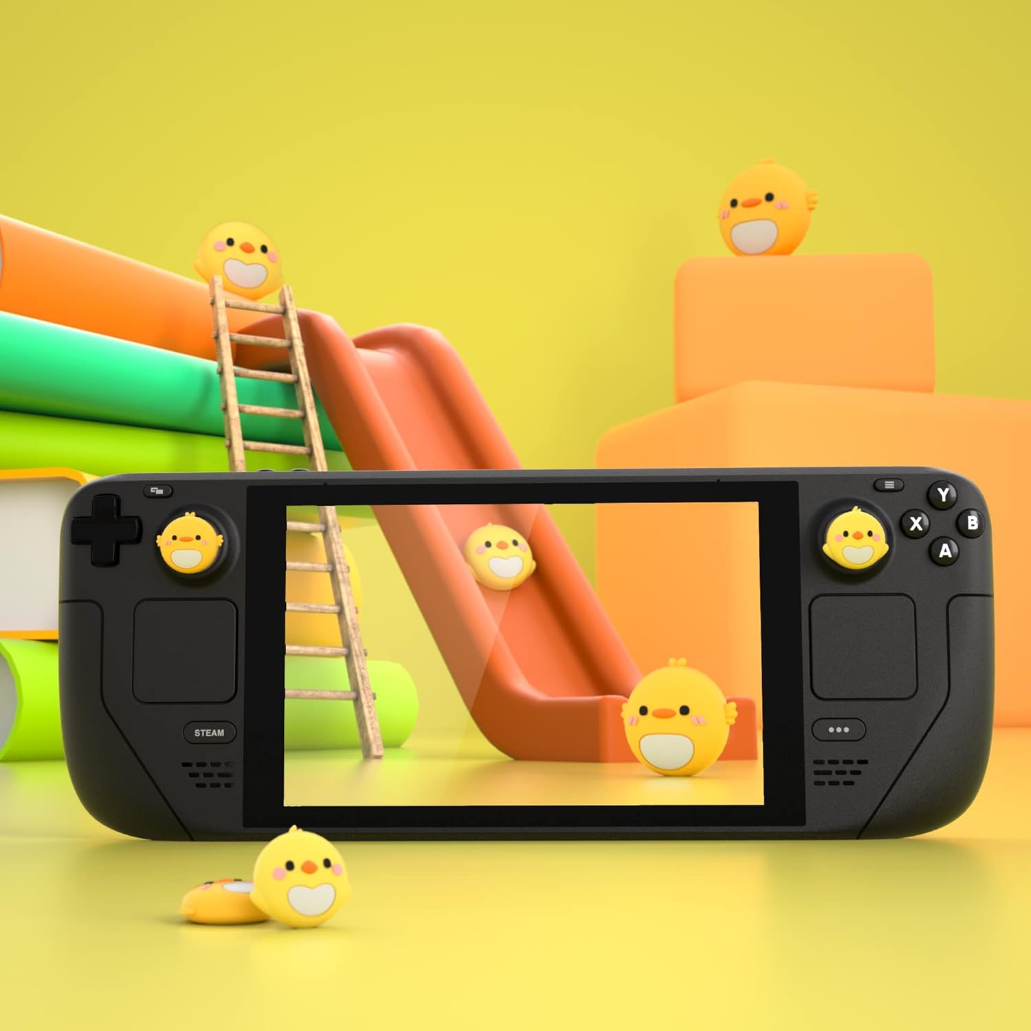 Thumbnail 5 de PlayVital Thumb Grip Caps for Steam Deck LCD & OLED — Parrot & Chick