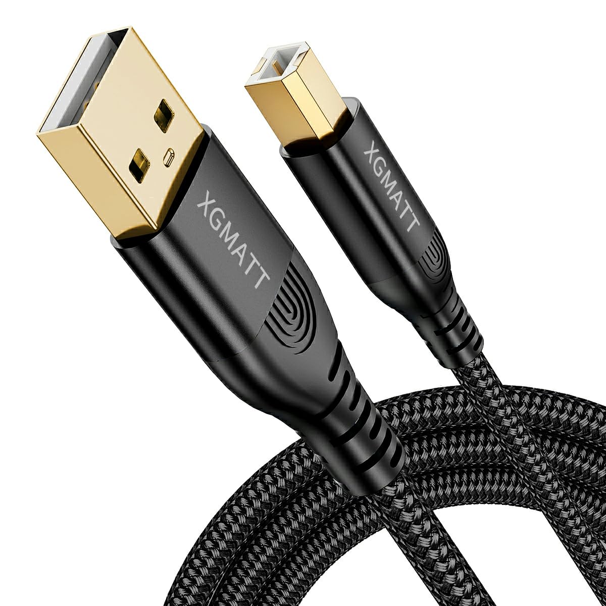 XGMATT USB-Druckerkabel 2 m (USB 2.0 Typ B) schwarz – für kompatible Drucker von HP, Canon, Epson & Co.