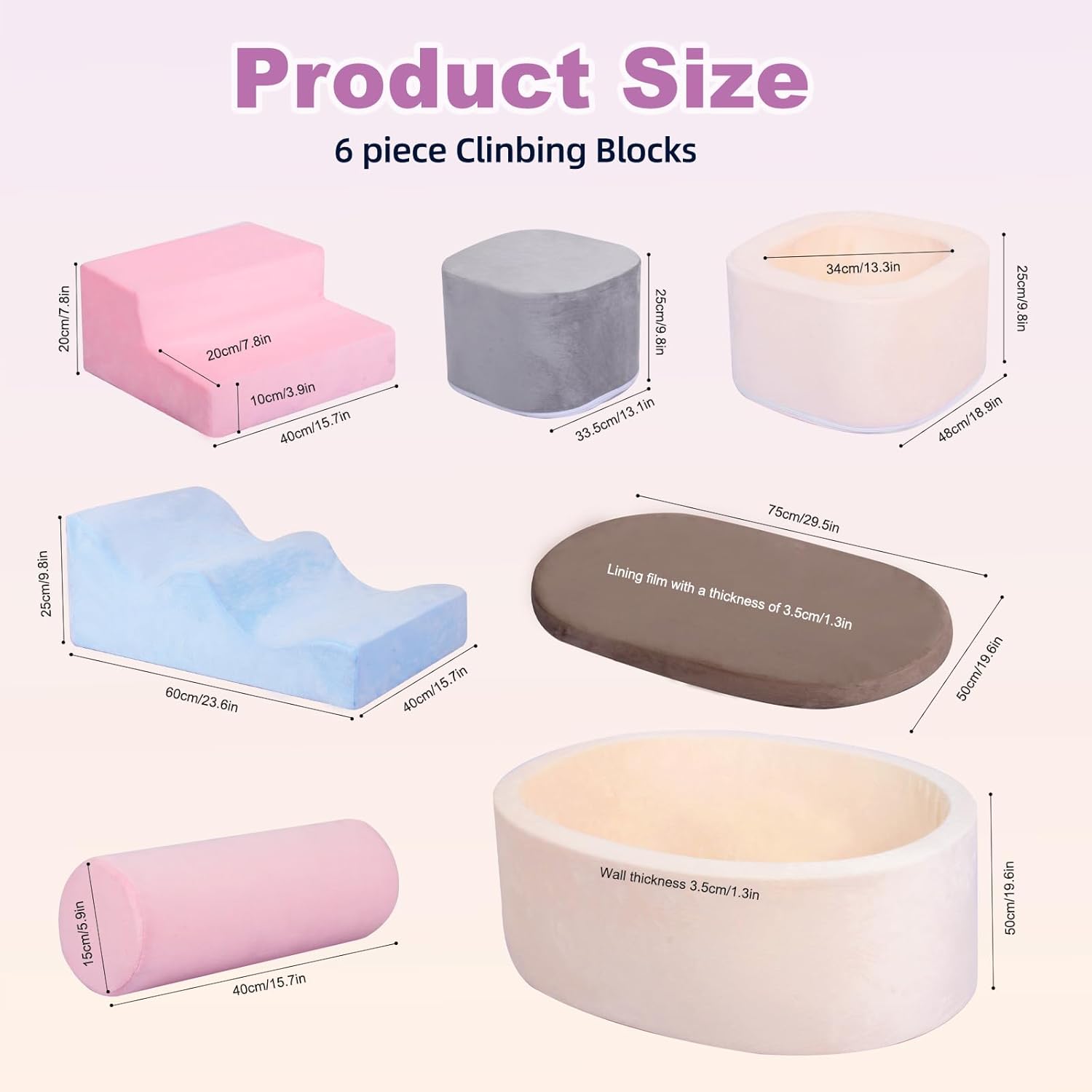 Thumbnail 1 de MIND&ACTION 6-Piece Toddler Climbing Toys 6pcs