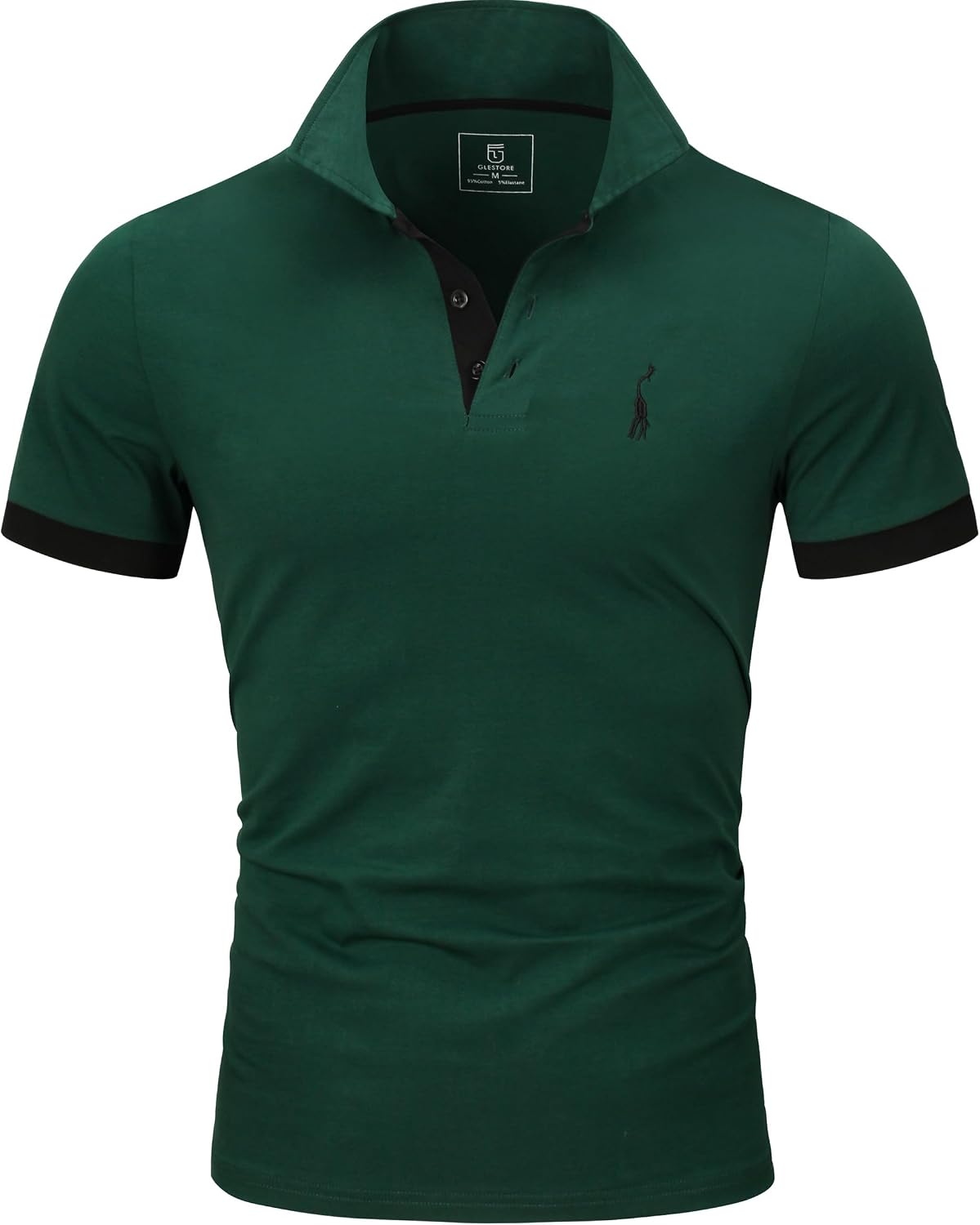 Thumbnail 6 de GLESTORE Poloshirt Herren – Hemdkragen, kurzarm, Giraffenstickerei, vielseitiges Sommer-T-Shirt