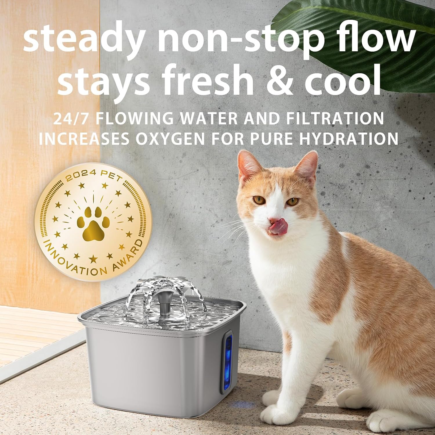 Thumbnail 4 de Veken Stainless Steel Pet Fountain 108oz 🐾
