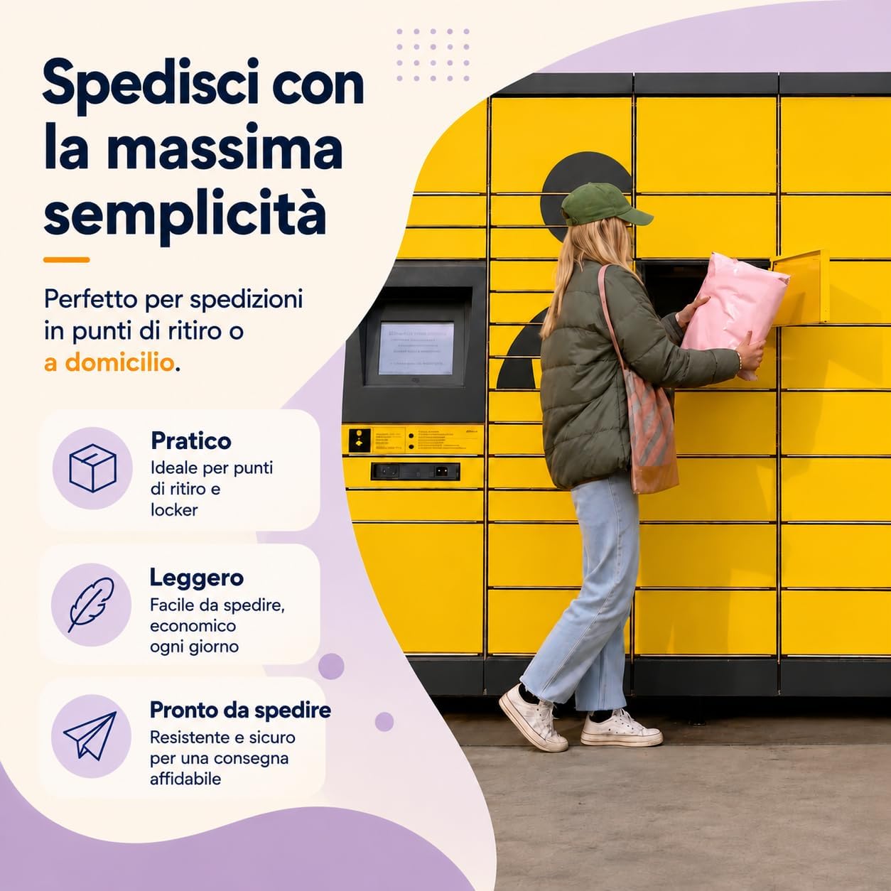 Thumbnail 6 de Zenacasa – 30 Buste Per Spedizioni Vinted, Taglie S/M/L, Plastica Opaca, Chiusura Adesiva Sicura, Tasca Documenti Inclusa