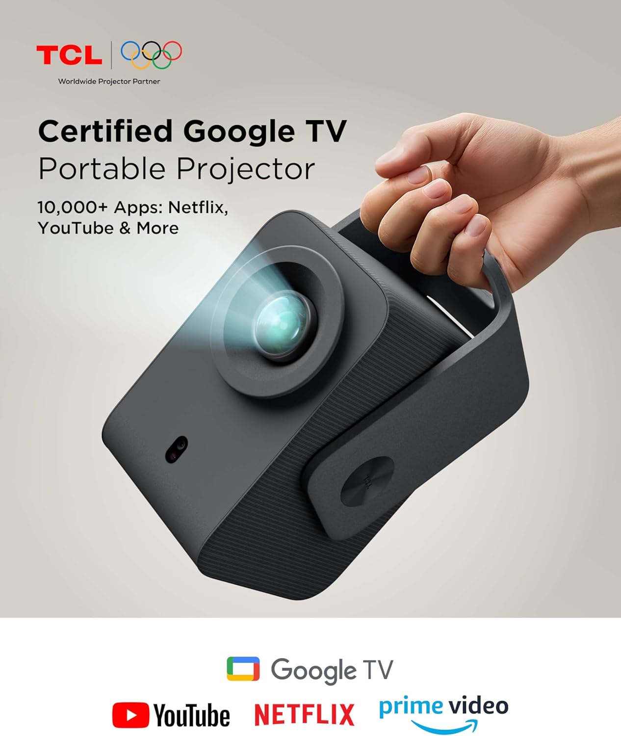 Thumbnail 2 de TCL C1 Smart Projector (Portable Mini, Native 1080p) with Google TV, Dolby Audio, Wi‑Fi & Bluetooth