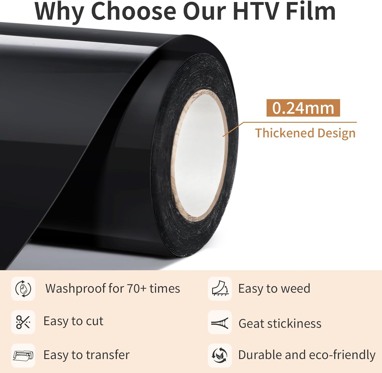 Thumbnail 1 de Euqvunn Vinyle thermocollant 30×300 cm 🧵