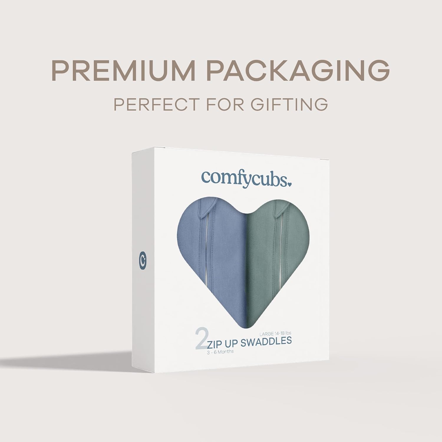 Detalle 2 de Comfy Cubs Swaddle Blanket Baby Pack (2 Pack) – Easy Zipper Wrap for Newborns, 3–6 Months, Nomadic Blue