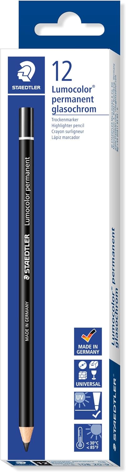 Detalle de Staedtler Lumocolor Glasochrom – Crayons rouges permanents (12 pcs) sur tous supports