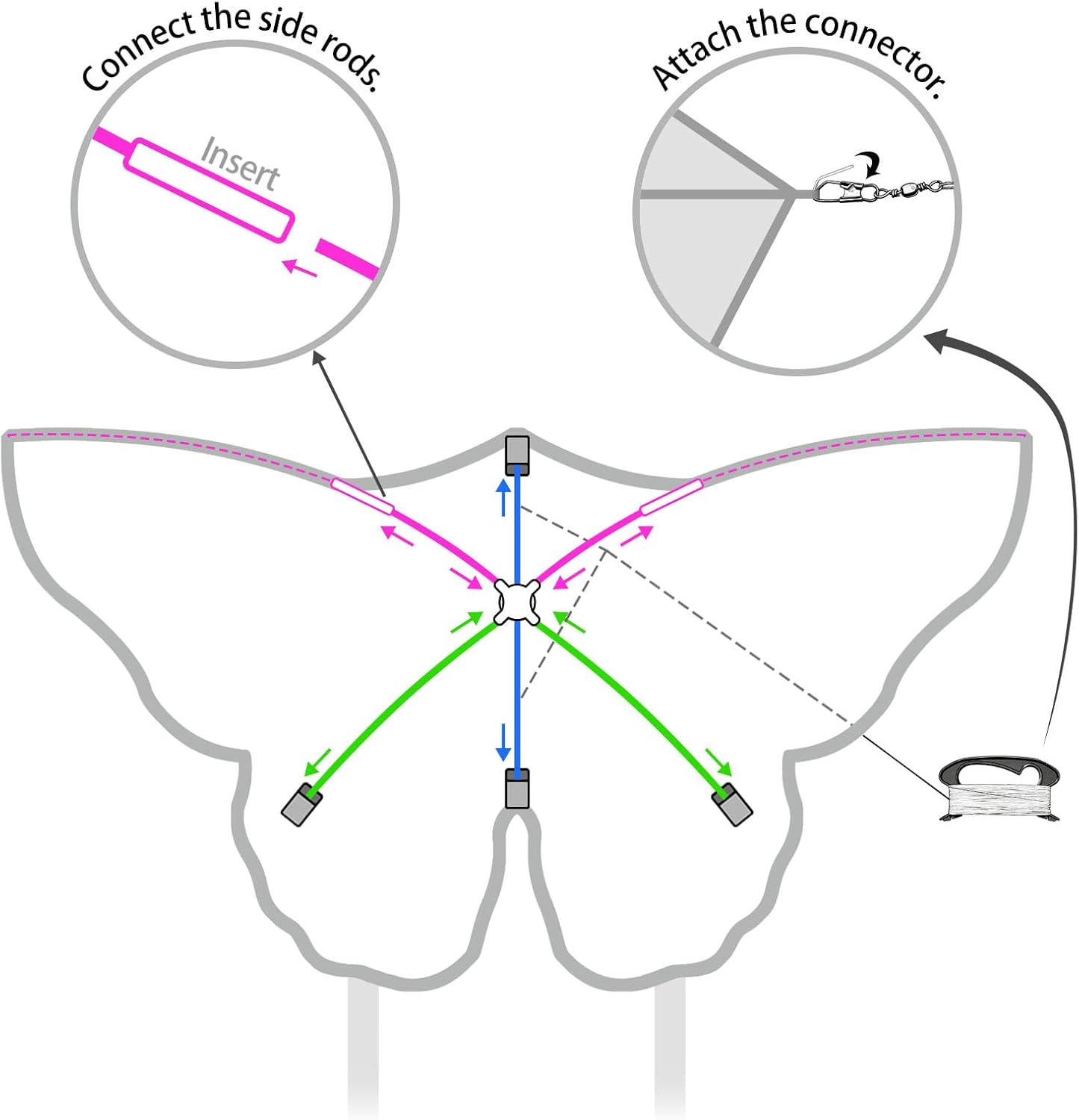 Thumbnail 4 de Simxkai Butterfly Kite for Kids & Adults – Easy to Fly Large Beginner Kite Set