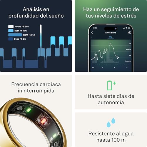 Thumbnail 4 de Oura Ring Gen3 Horizon Talla 6 Gold: anillo inteligente para monitorizar sueño, frecuencia cardiaca y estrés