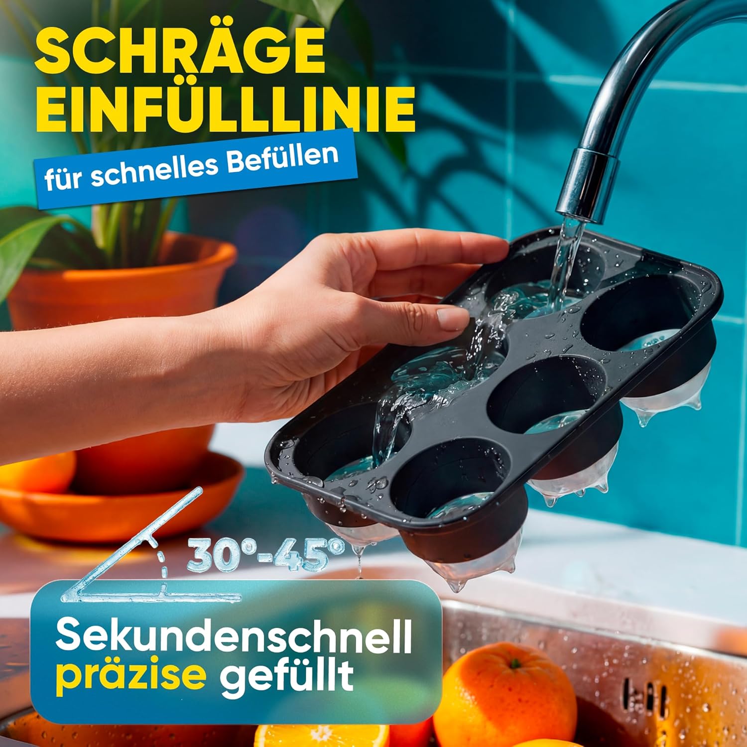 Thumbnail 2 de Neighbour’s Friend Patentierte Eiskugelform XXL Platinum – große runde Eiswürfel aus Platinsilikon (XXL)