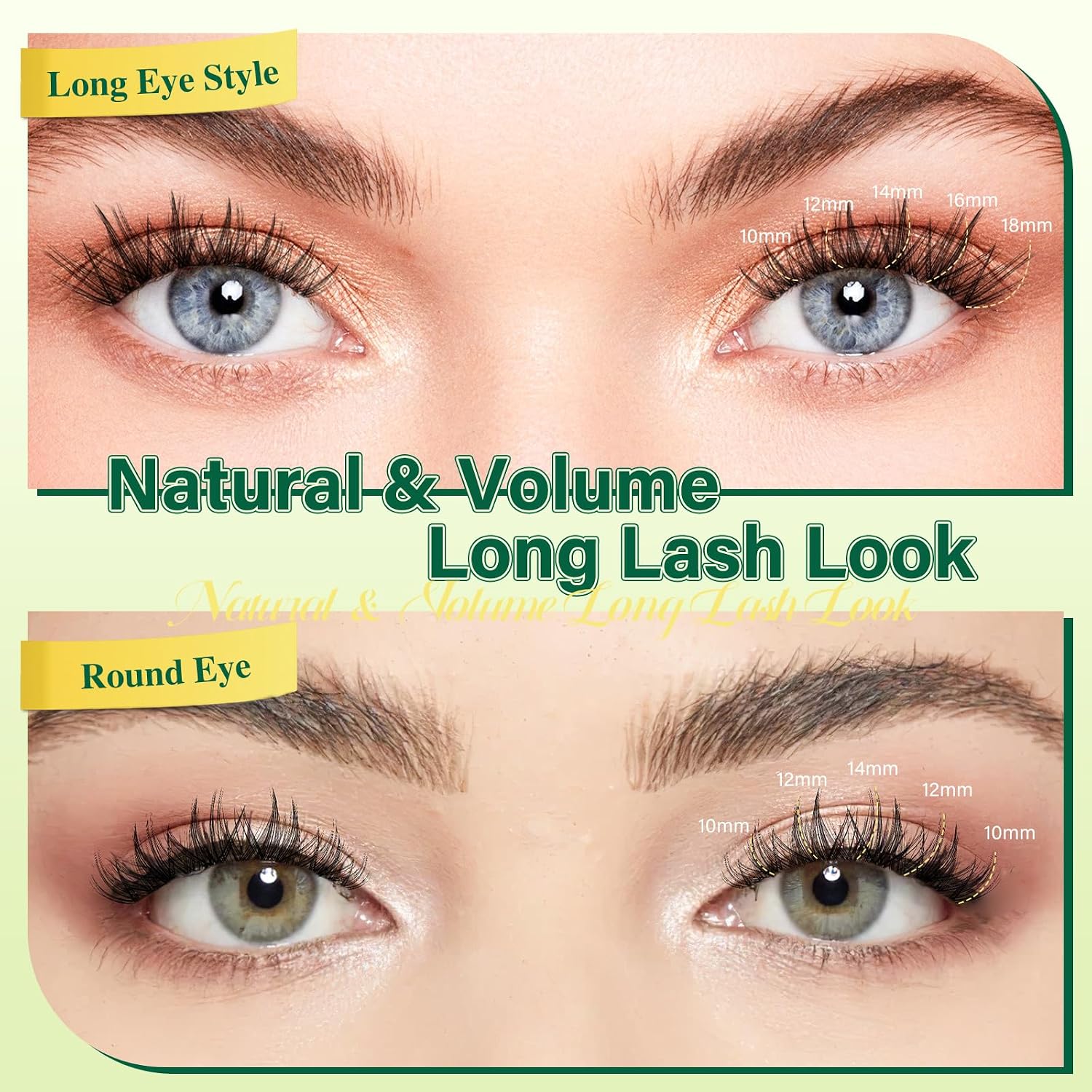 Detalle 2 de KEYYOU KY03 Lash Clusters, D Curl 0.07D Wispy Mixed Lengths 8–18mm