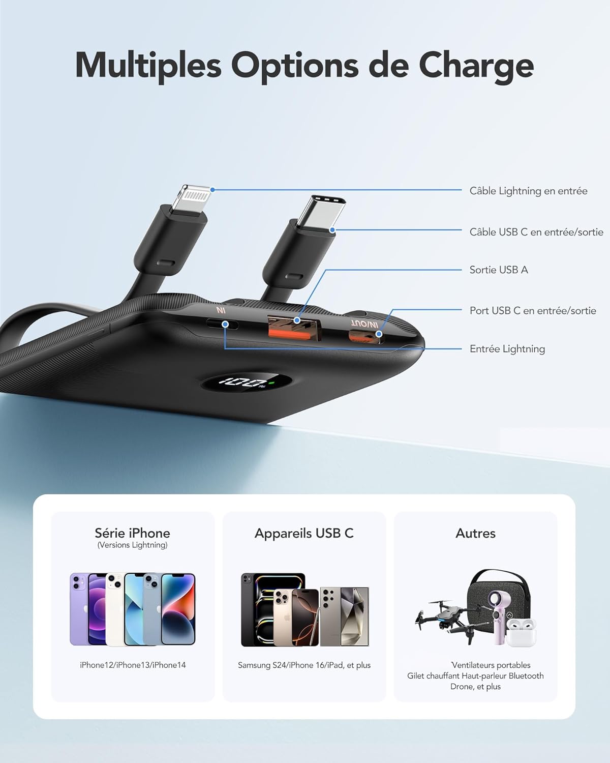Thumbnail 3 de WeeFancy Mini Batterie Externe 10000 mAh