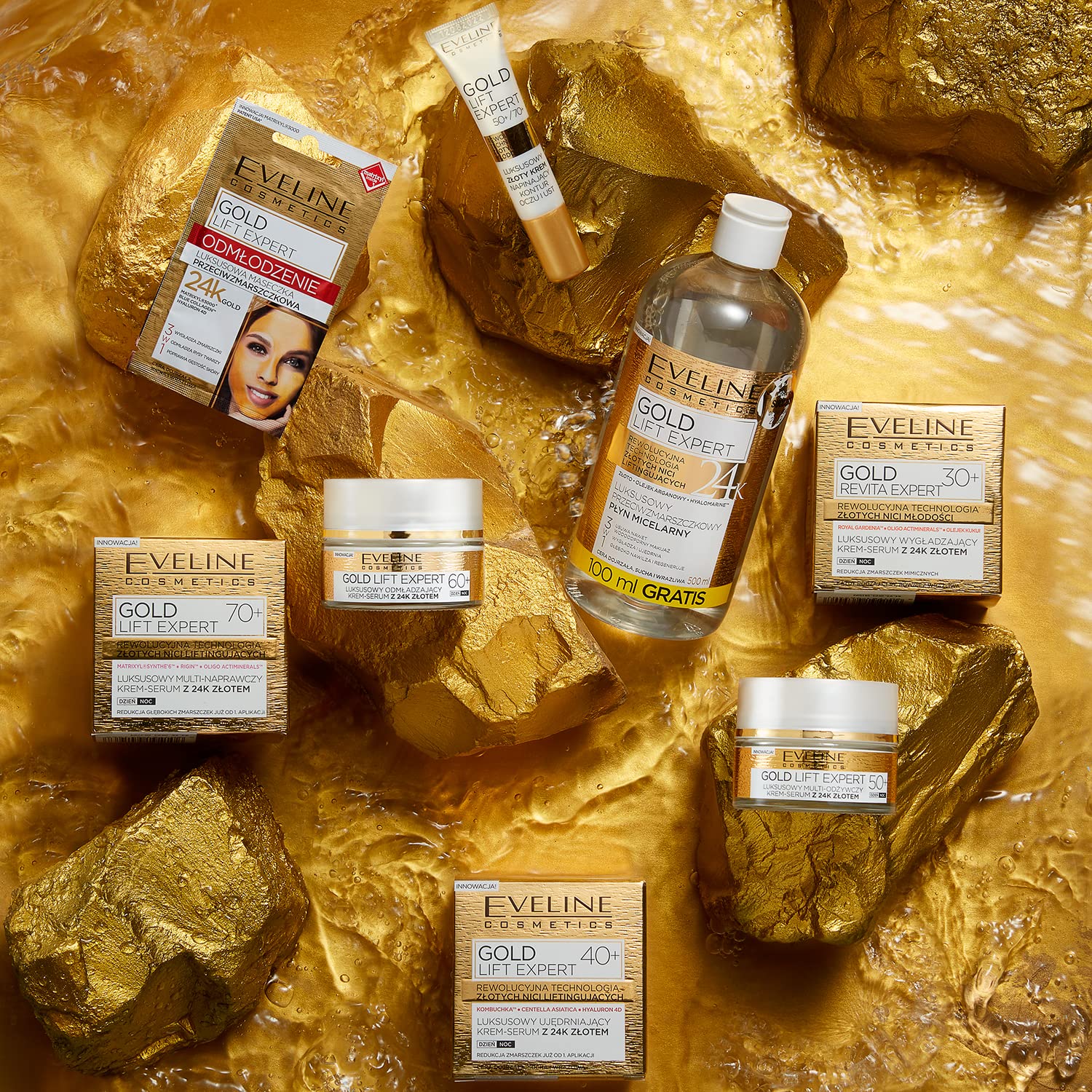 Thumbnail 1 de Eveline Cosmetics Gold Lift Expert Luxus Anti-Falten-Maske mit 24k Gold Therapy 4D
