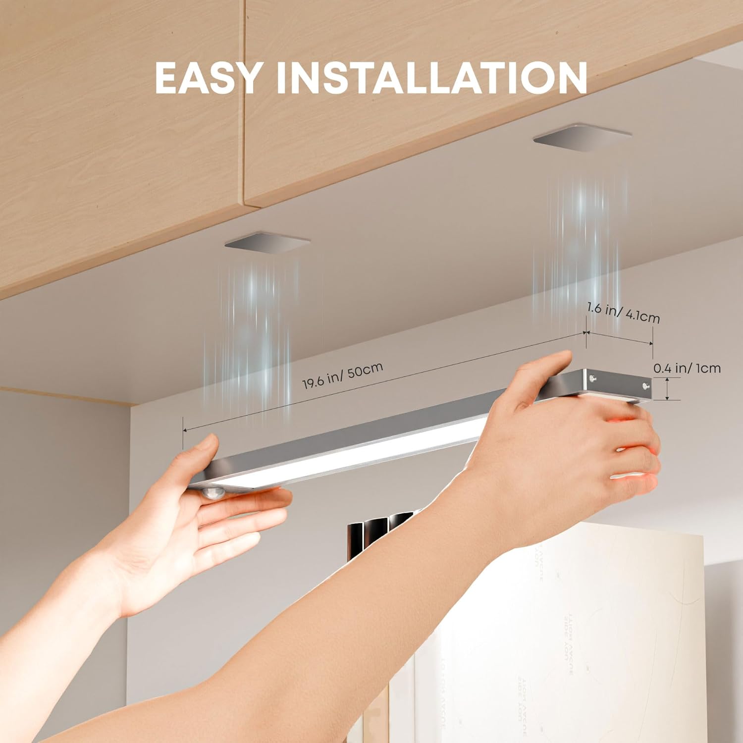 Thumbnail 6 de LROLTEF Under Cabinet Kitchen Lights with Motion Sensor – 2 Pack, 50cm, 6500K, USB-C Rechargeable