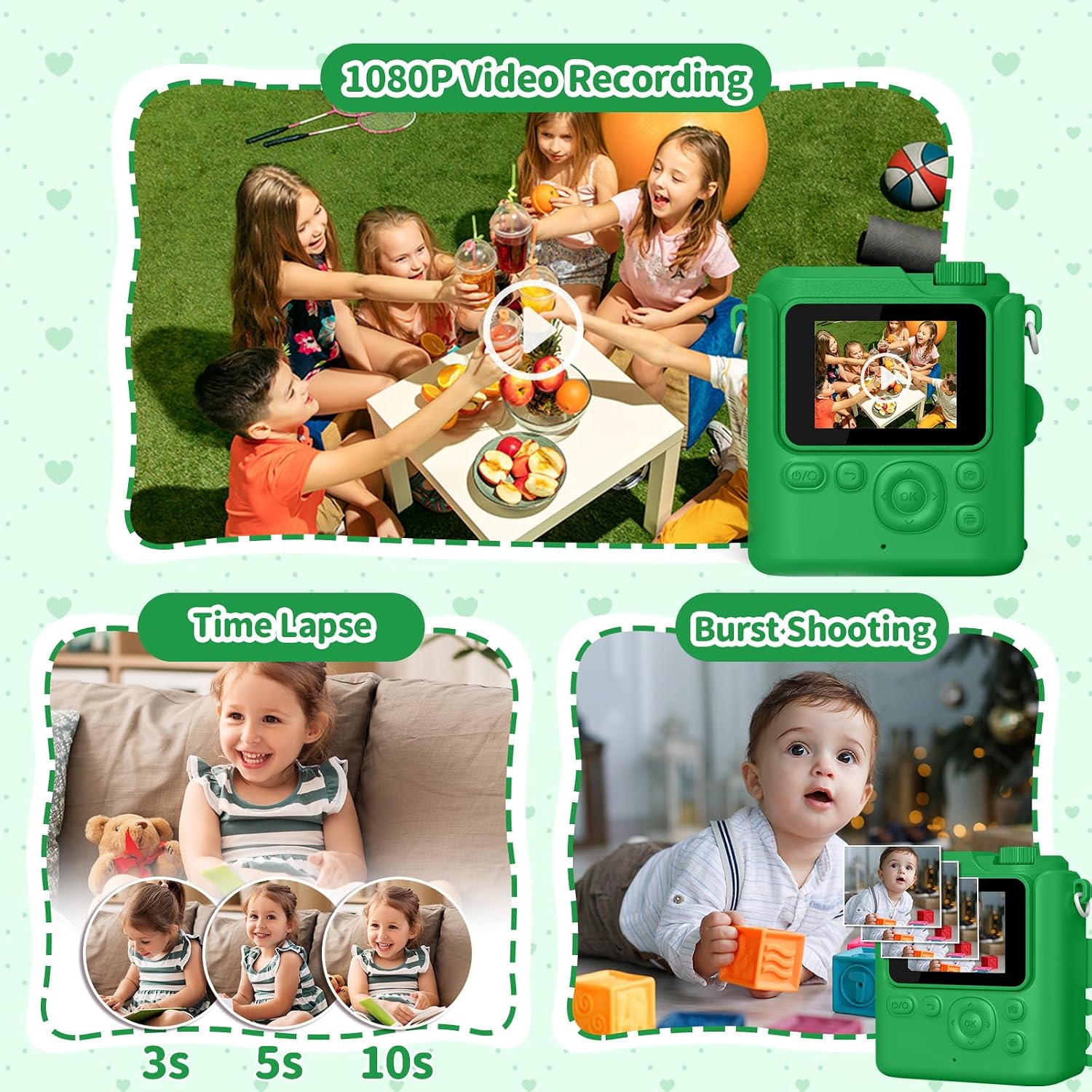 Detalle de Gofunly Kids Camera Instant Print (1080P) with 32GB card and 5 print paper rolls