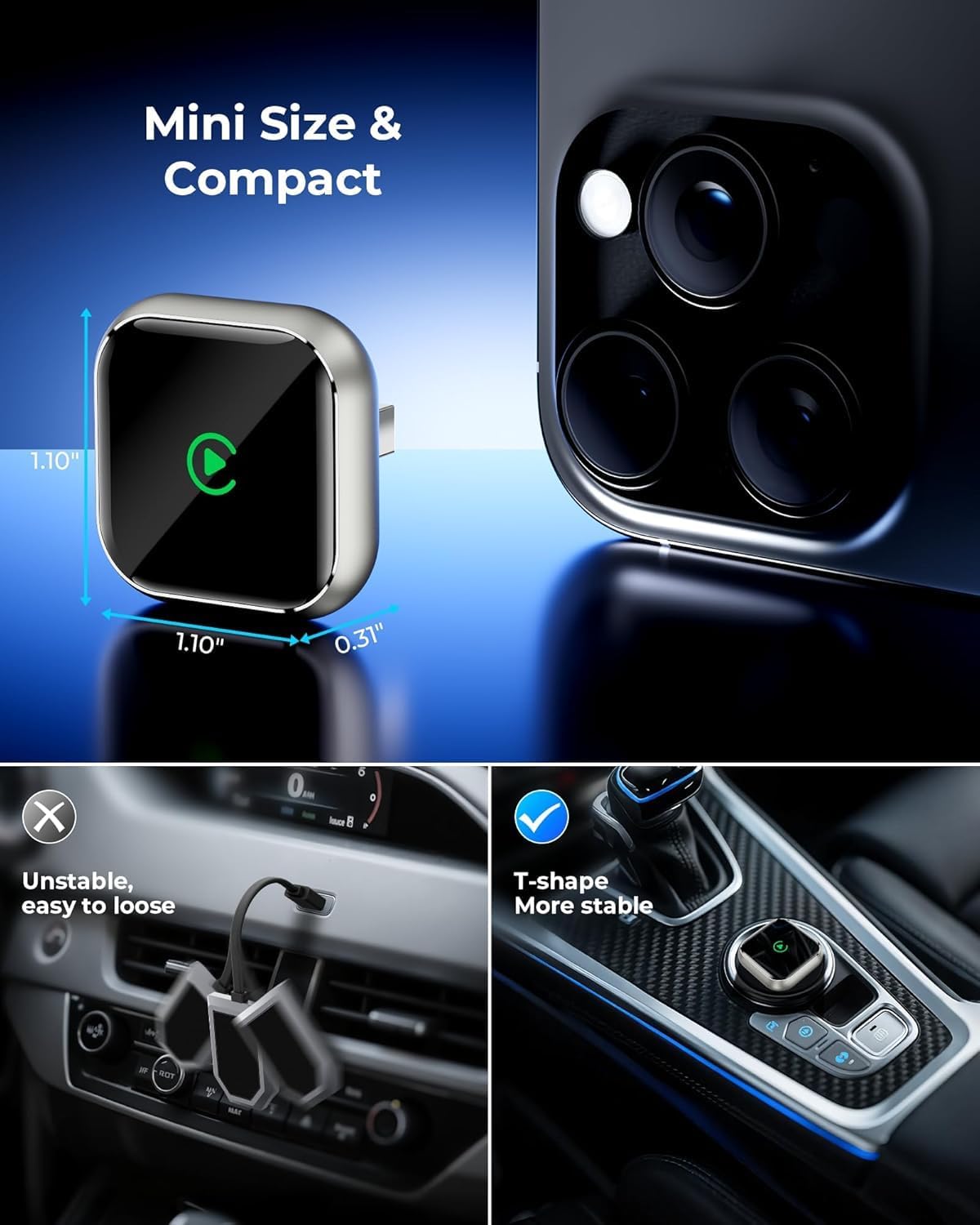 Detalle de TKHIN Wireless CarPlay upgrade for iPhone