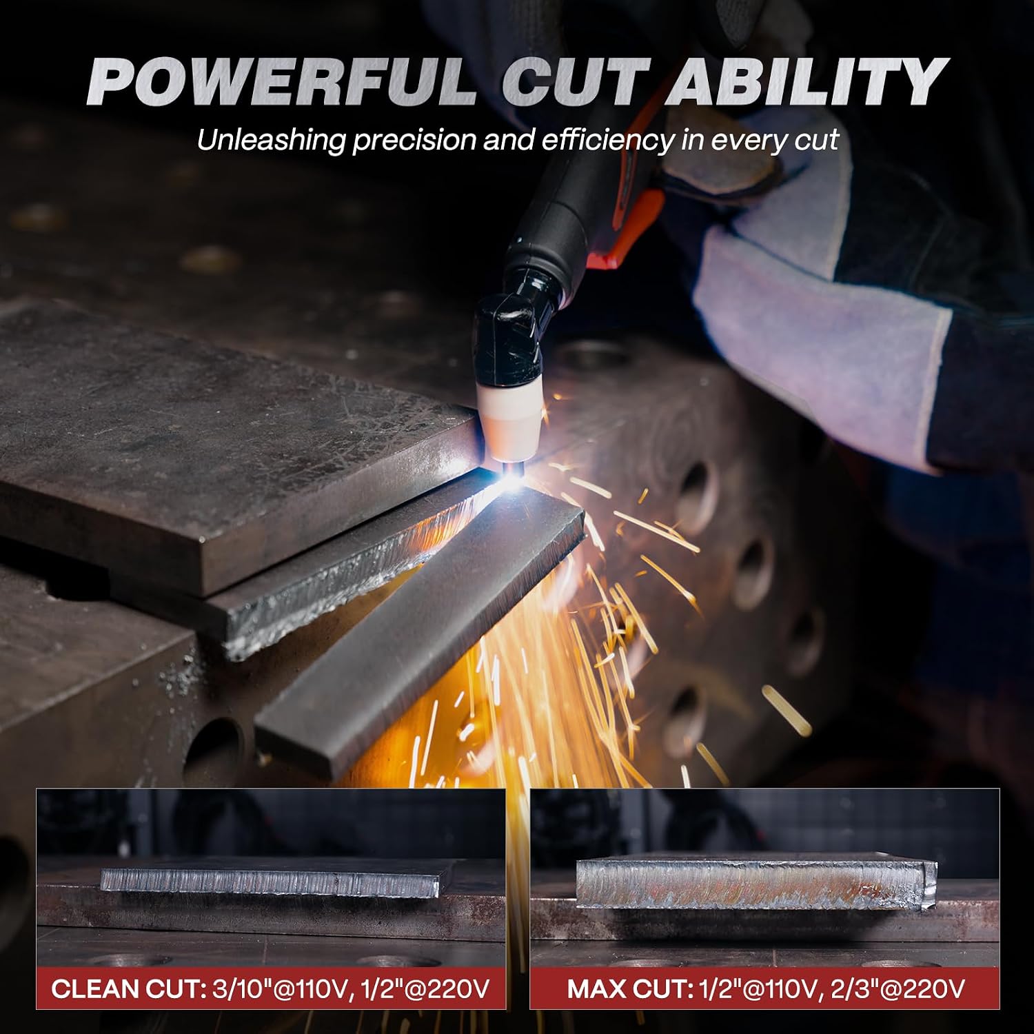 Thumbnail 2 de ARCCAPTAIN 50A Plasma Cutter, 110V/220V, 2/3-Inch Max Cut, LED Display