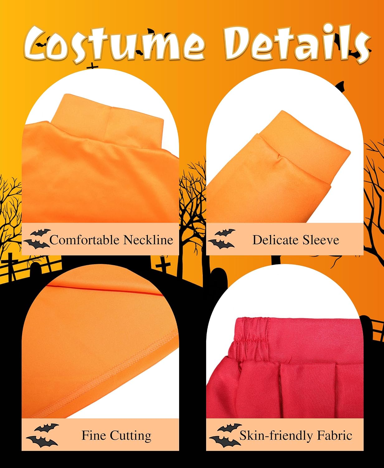 Detalle 1 de Oerinkend SKBGET Girls' Halloween Costume, Red Skirt Set with Wig and Accessories