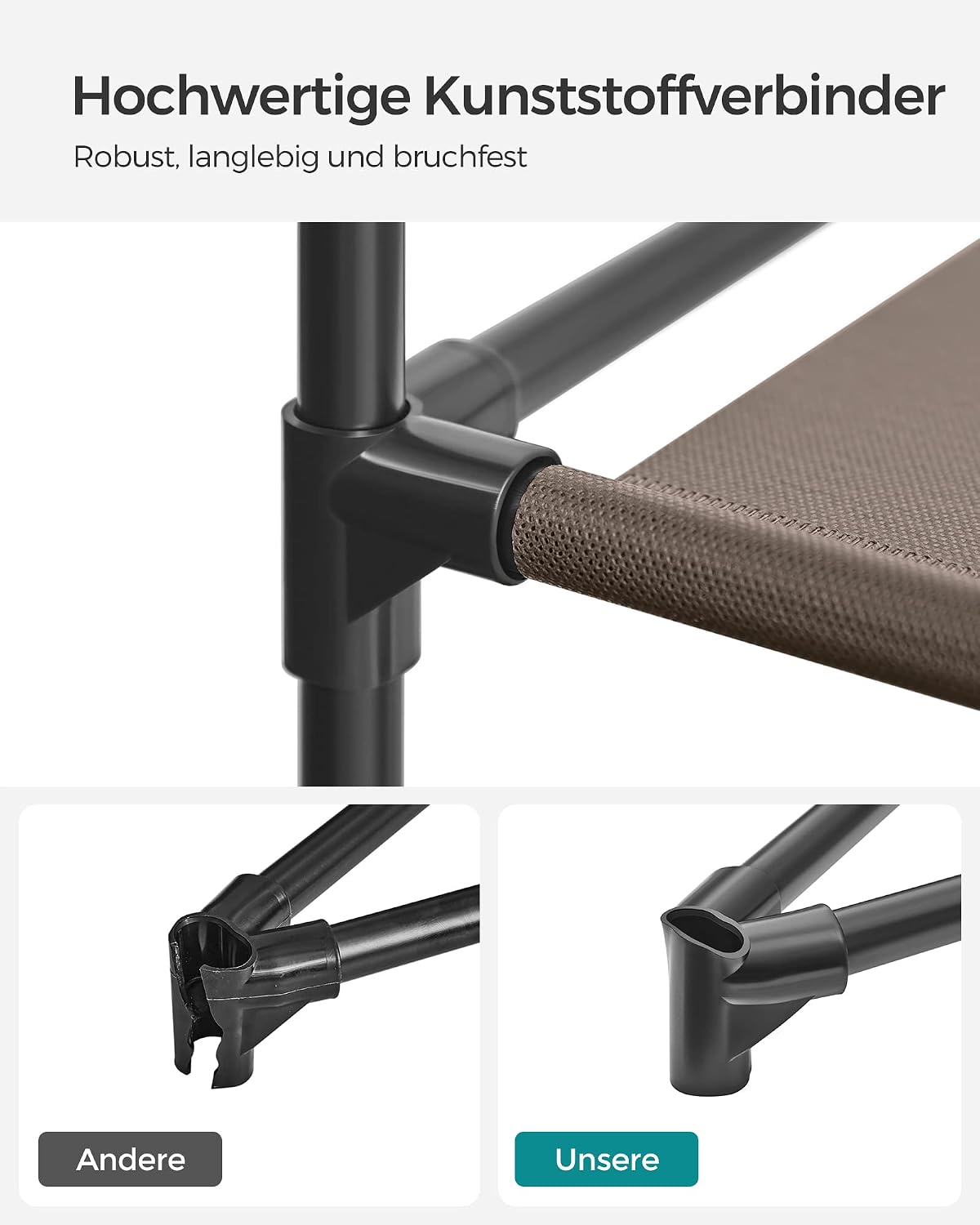 Thumbnail 6 de SONGMICS Kleiderschrank aus Stoff mit Überzug – 45 × 150 × 175 cm, 12 Fächer, Taupe LSF003R02