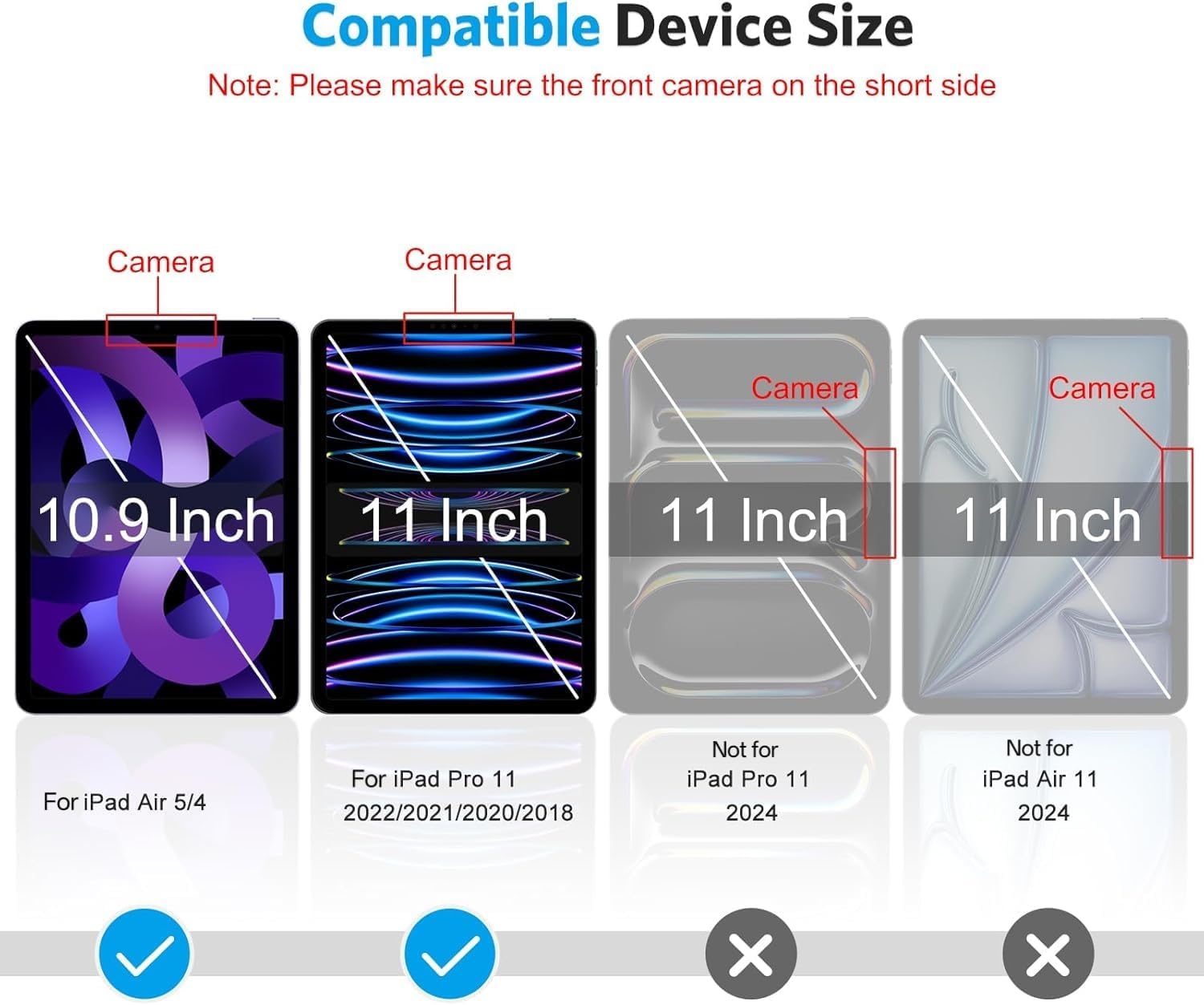 Detalle 2 de OMOTON iPad Air 5th 4th Screen Protector, 9H Tempered Glass, 2-Pack