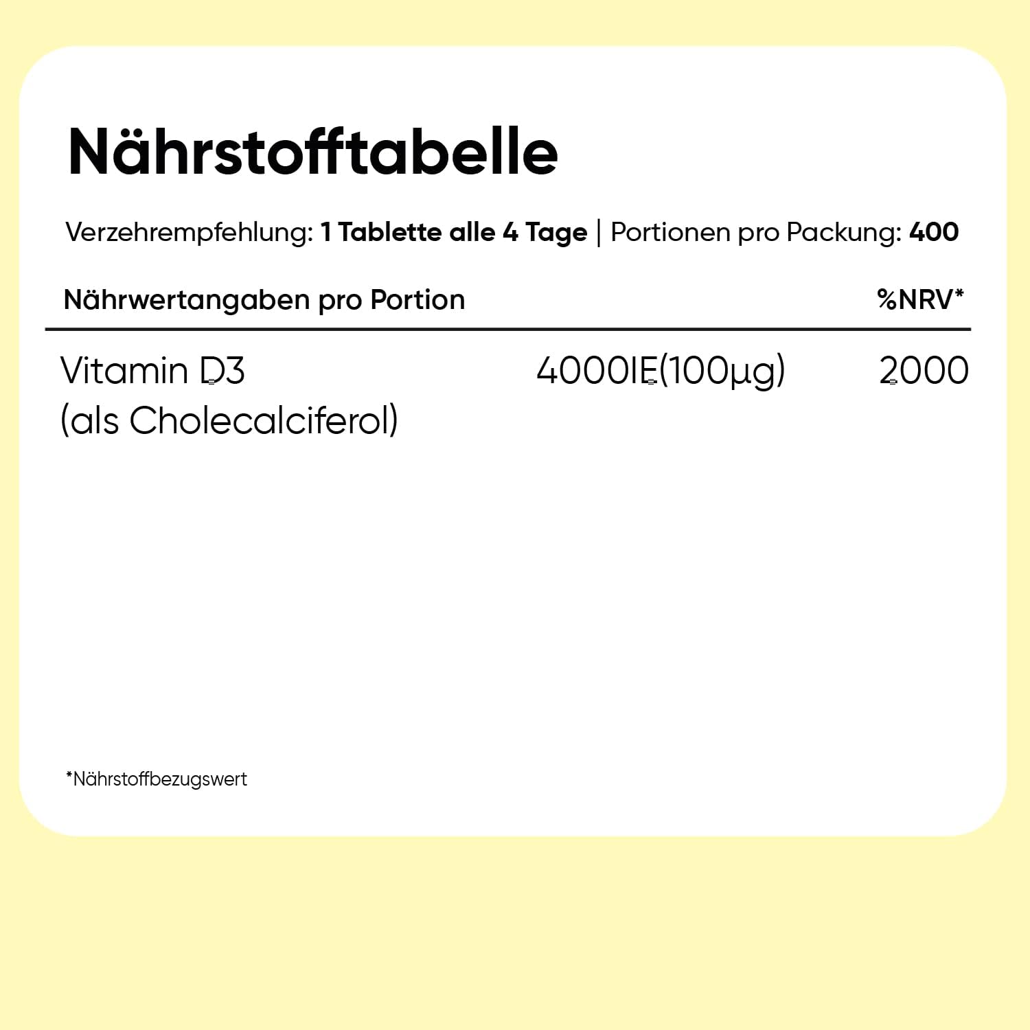 Detalle de WeightWorld Vitamin D3 400 Tabletten đź’Š