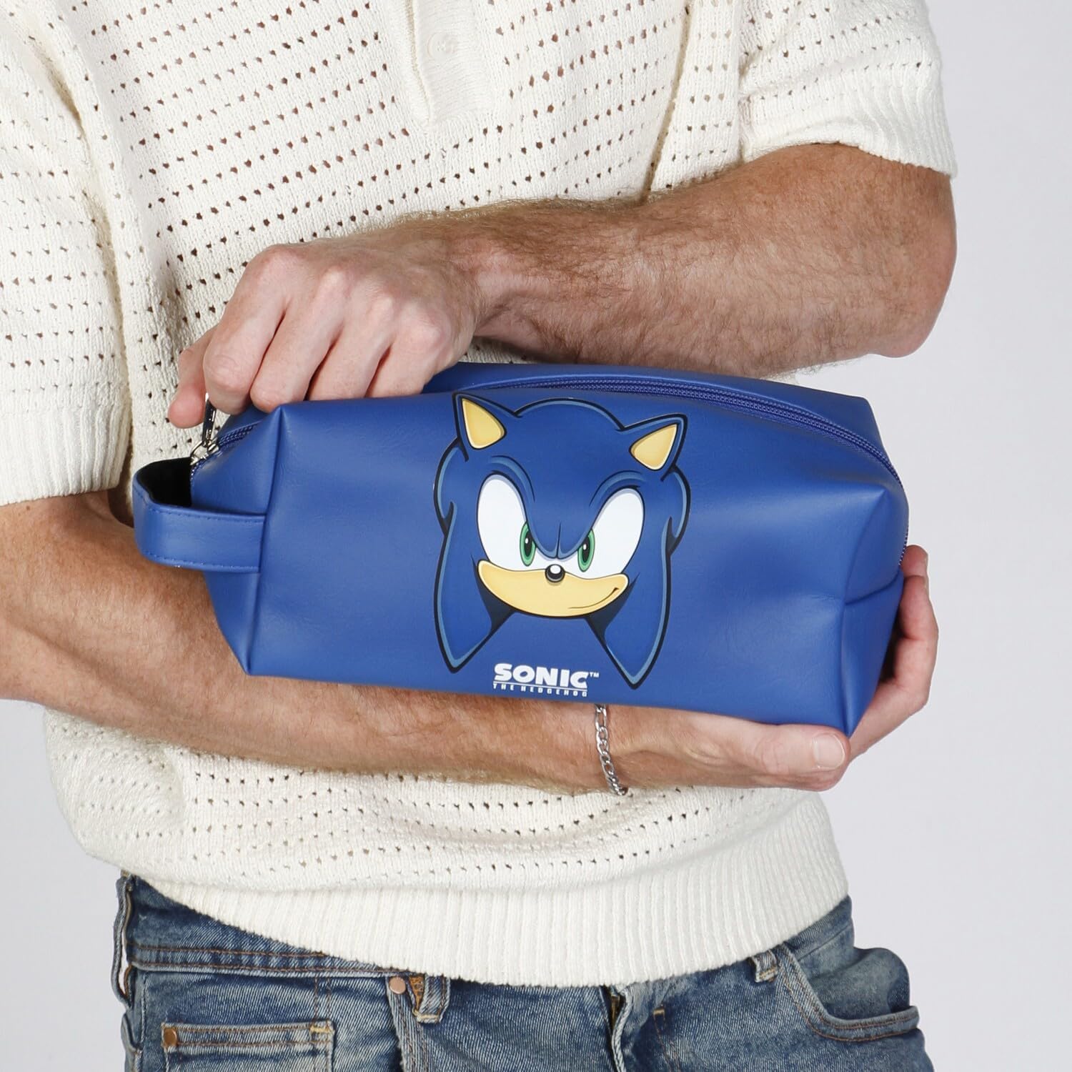 Detalle de Sonic The Hedgehog SEGA - Sonic Sight: Borsa da Toilette da Viaggio Brick Plus Blu, 25 x 12 cm