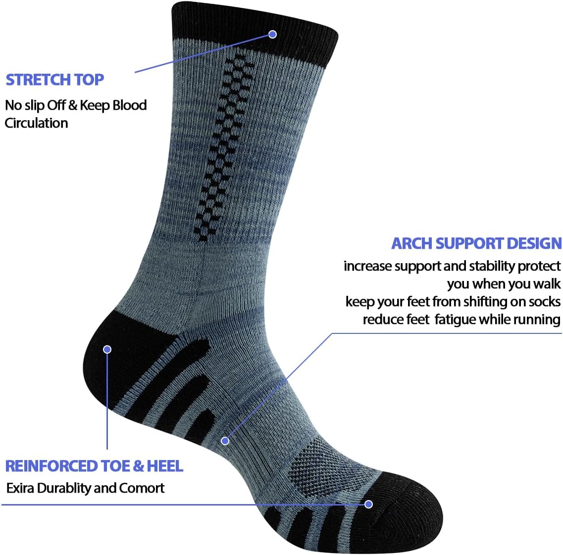 Thumbnail 3 de JOYNÉE 8 Pairs Men's Crew Athletic Cushioned Socks for Sports and Gym