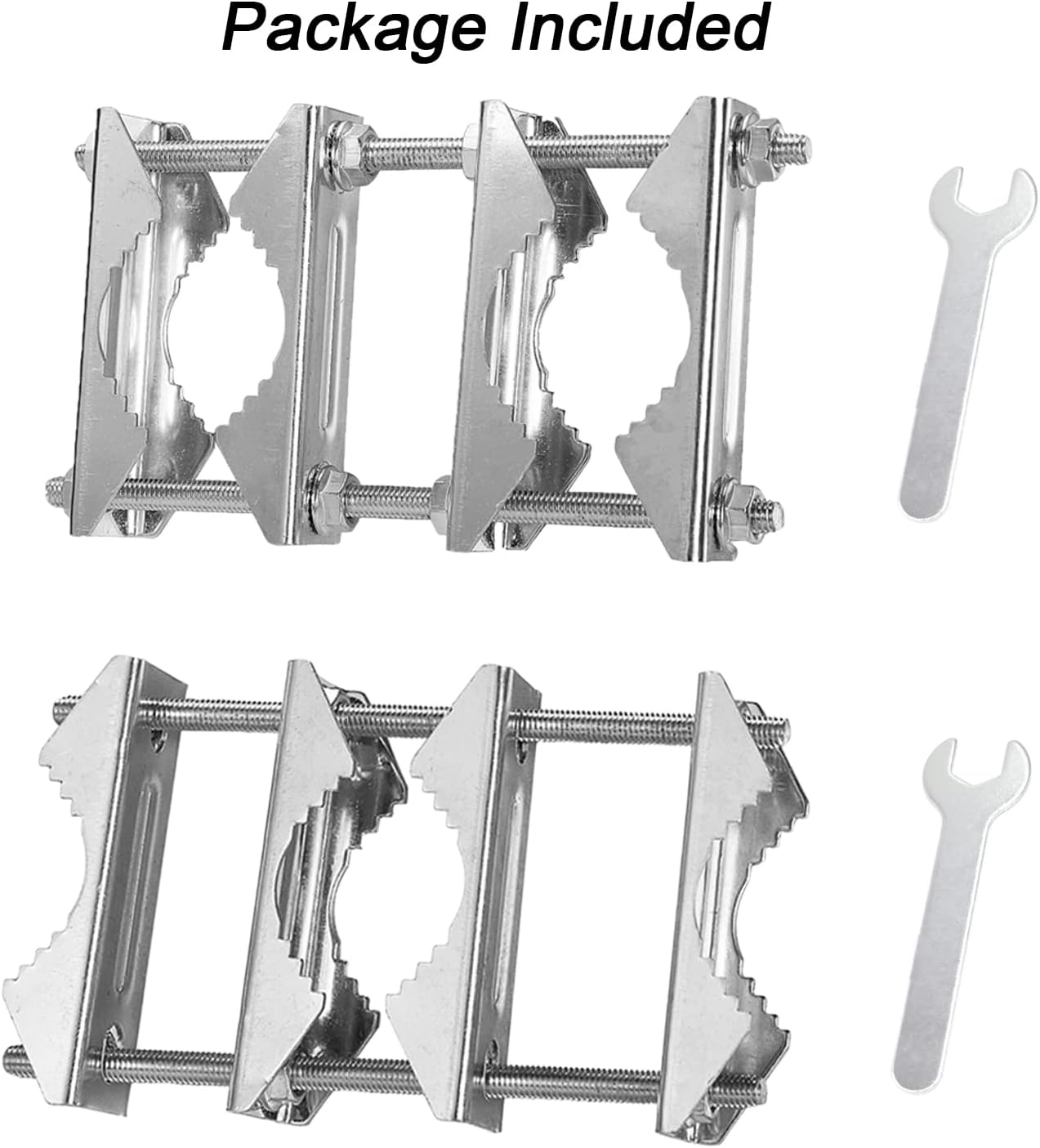 Thumbnail 5 de Wdwlbsm 2 Pack Double Antenna Mast Clamp V Jaw Block Kit with 5.5" Bolts & 3 Setup Options