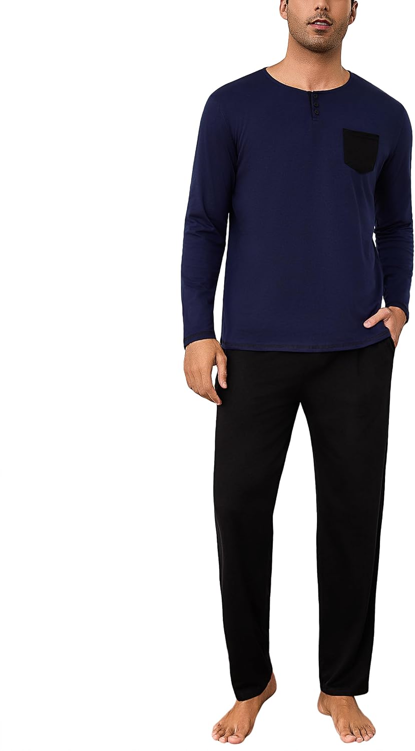 Detalle de Bresdk Pyjama Homme Hiver Coton 2 pièces
