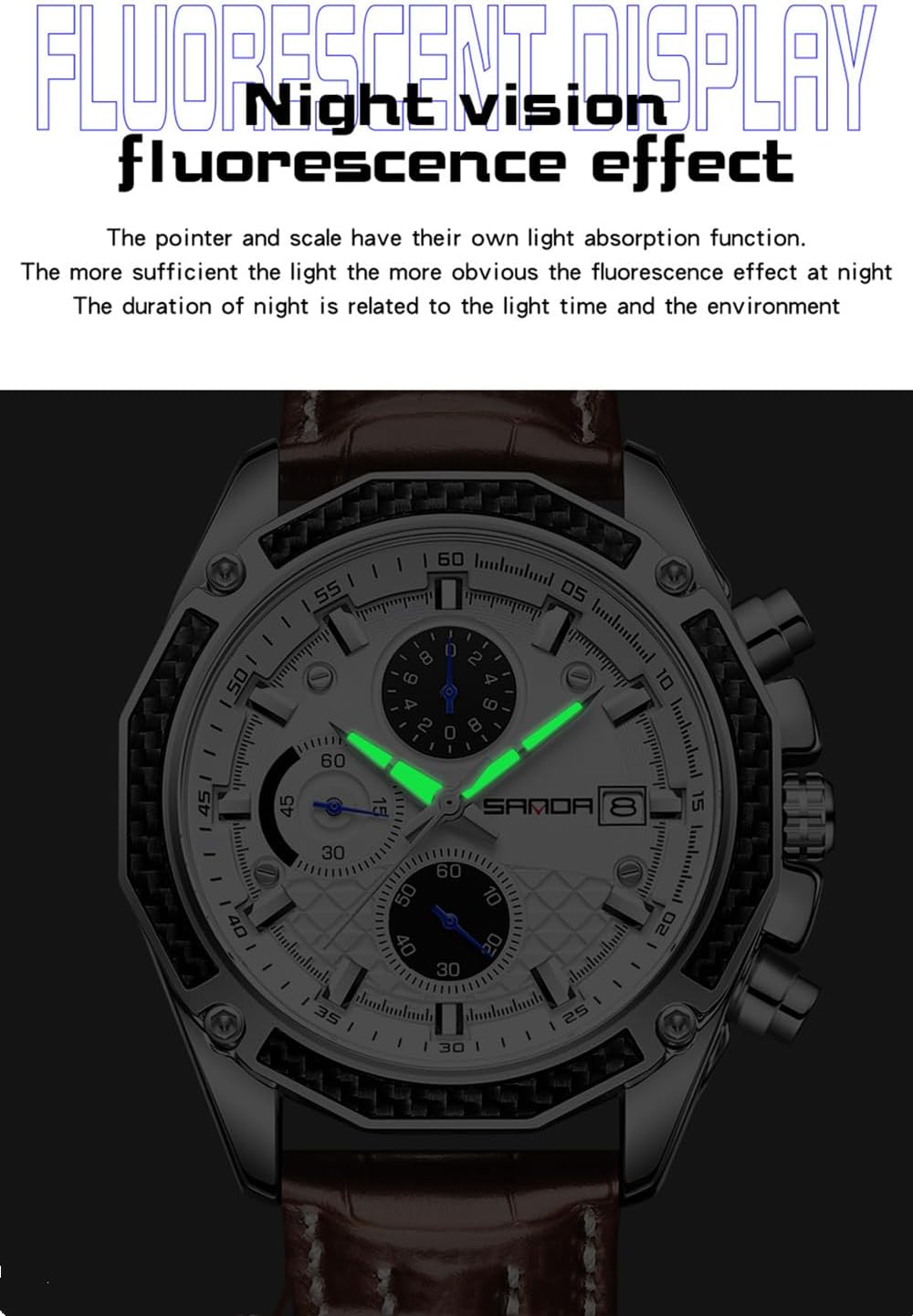 Thumbnail 3 de TICKEEN Uomo orologio analogico al quarzo con cronografo, calendario e impermeabile 3ATM