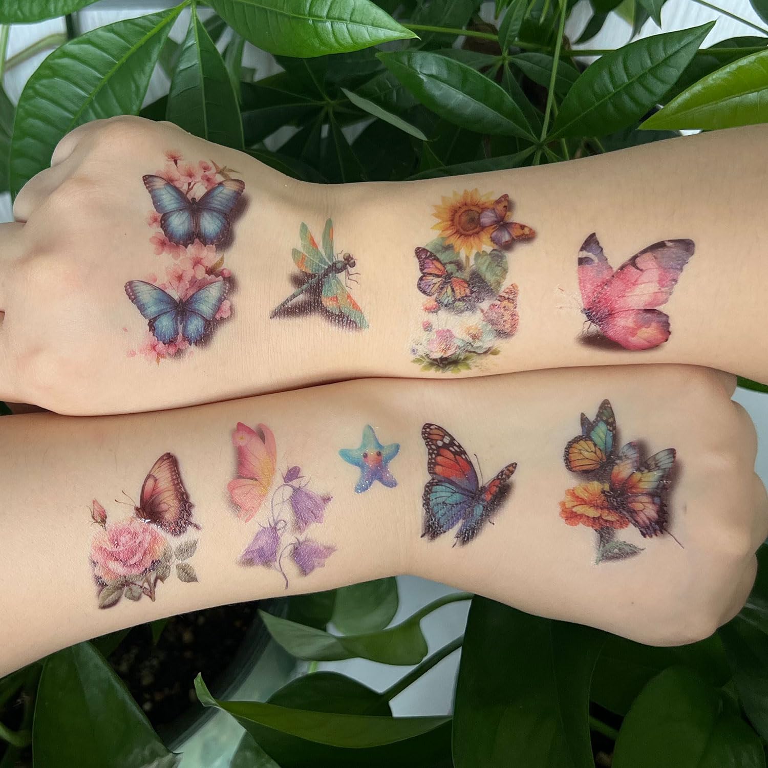 Thumbnail 5 de Temporäre Schmetterling-Tattoos für Kinder – 10 Blätter Wasserfarben-3D Motive zum Aufkleben