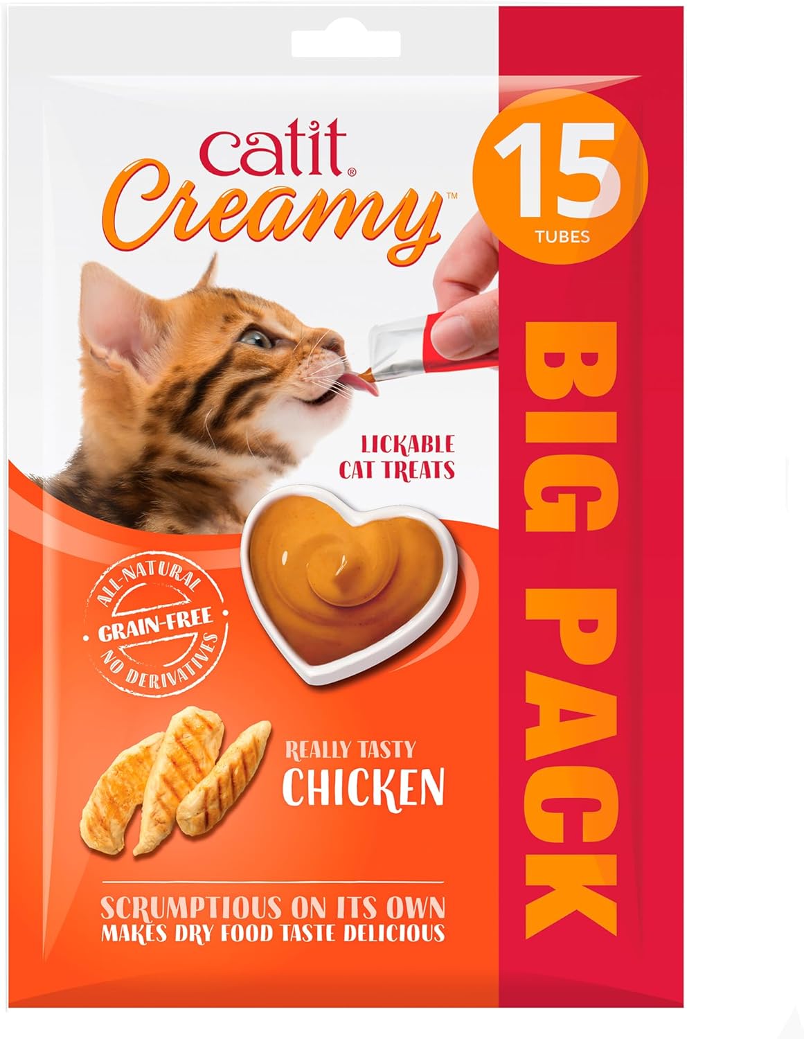 Detalle de Catit Creamy Poulet - 15 unités x 10 g, snack hydratant et nourrissant