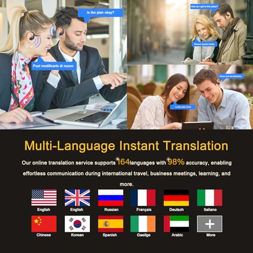 Thumbnail 2 de STECEi AI Auriculares Traductor en Tiempo Real (2026) con 164 idiomas y Bluetooth 5.4, 3 modos 3 en 1 para viajes y negocios