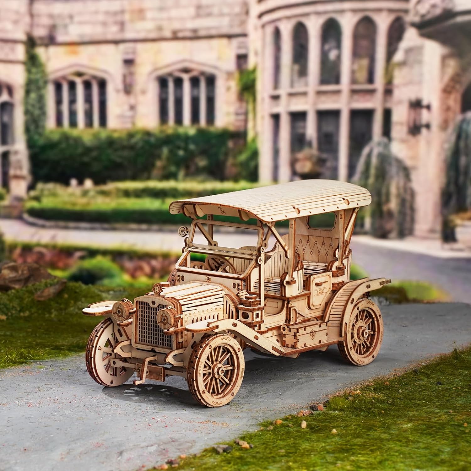 Thumbnail 1 de ROBOTIME ZQRT-MC801 houten 3D-puzzel: mechanische vintage auto