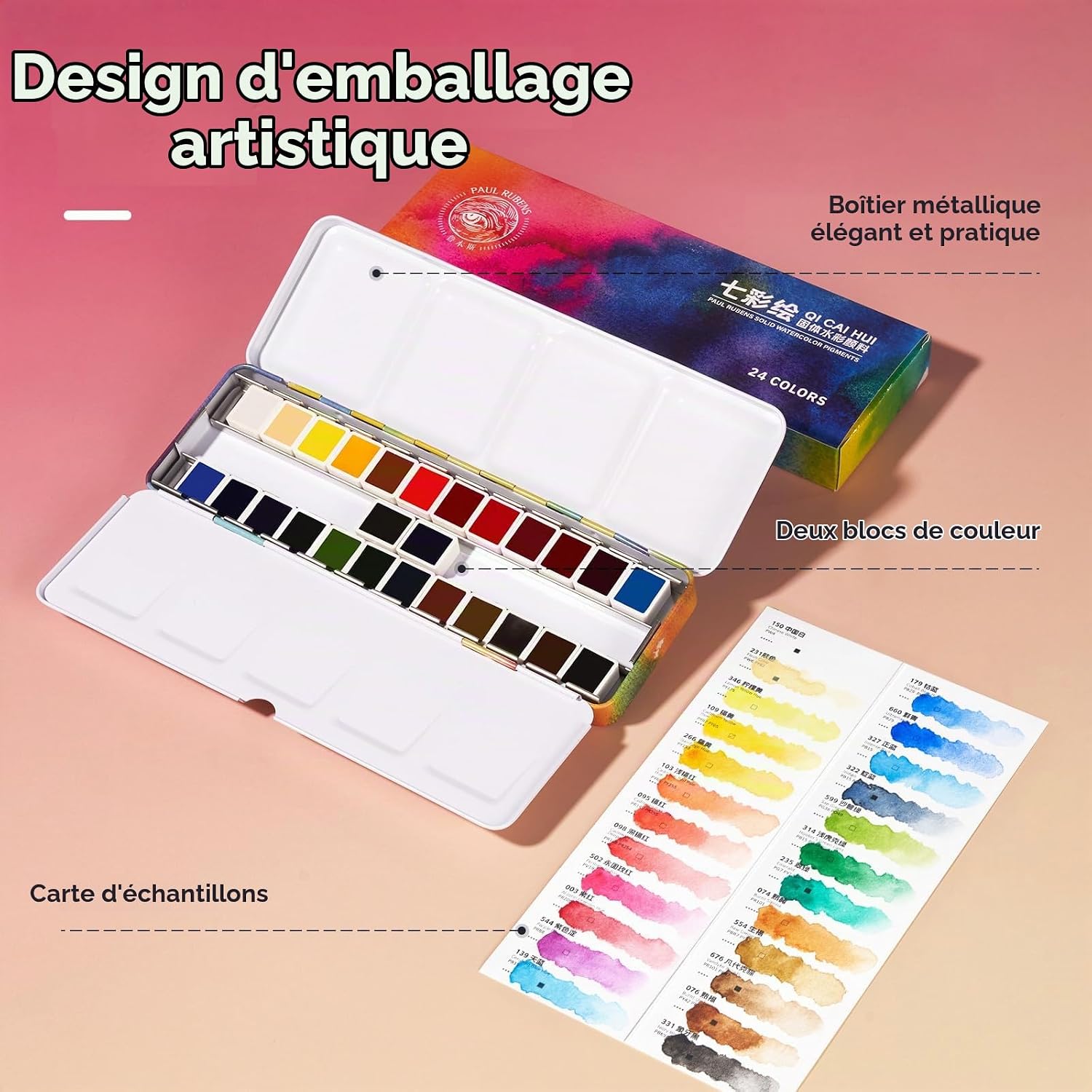 Thumbnail 6 de Paul Rubens aquarelverf met 24 kleuren, mengpalet en metalen doos