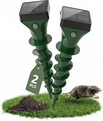 Detalle de HOAMZ Maulwurf Vertreiber 2er Set – Unschädlich für Haustiere, IP65, Solarbetrieben