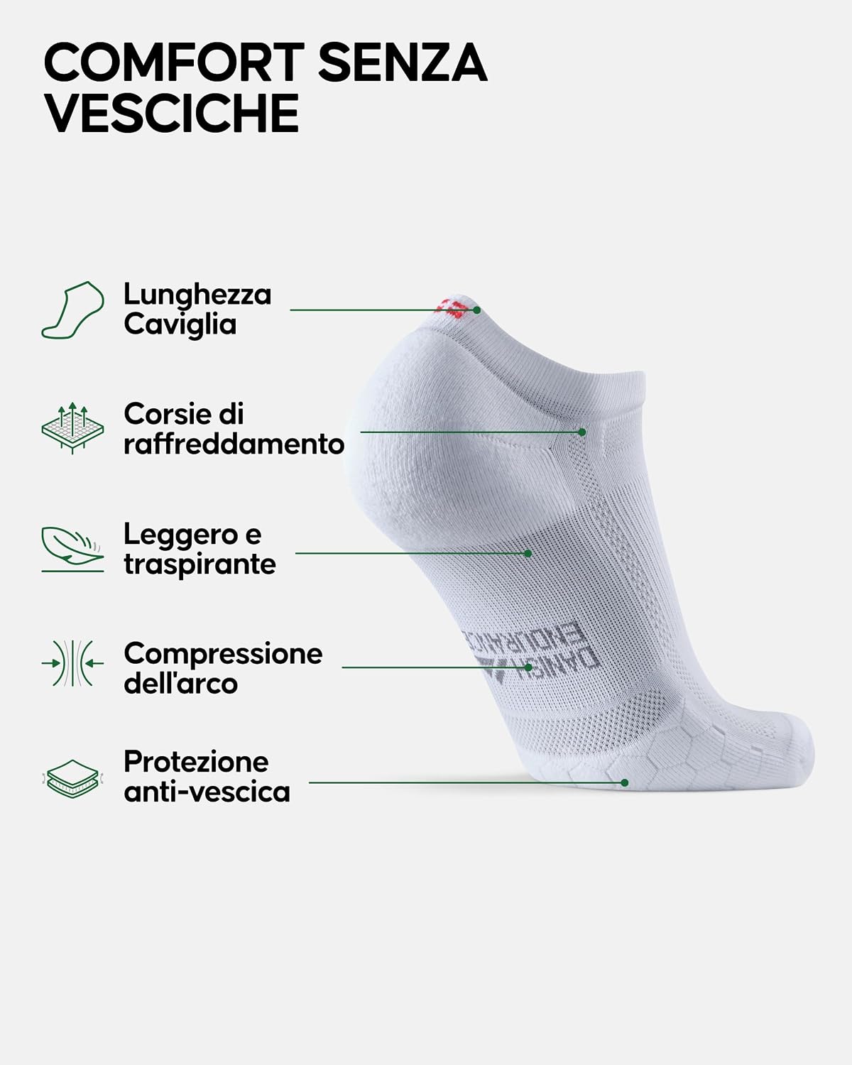 Detalle 2 de DANISH ENDURANCE Calzini Corti da Corsa 3 Paia