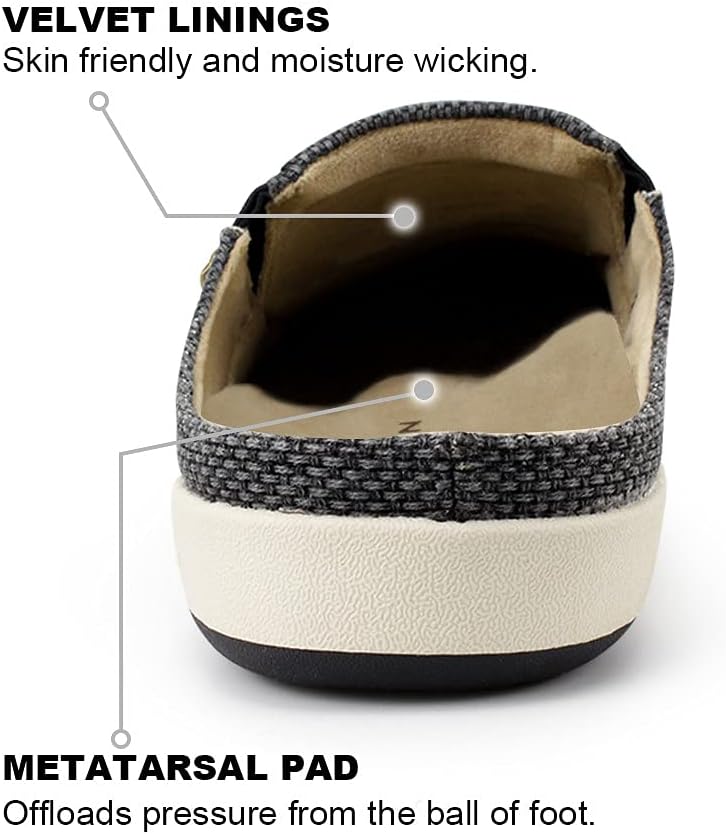 Thumbnail 1 de Men’s Arch Support Canvas Slippers with Velvet Lining and Anti-Skid Rubber Sole