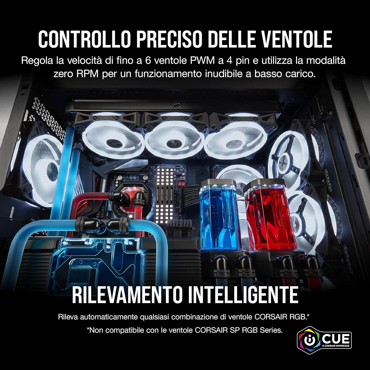 Thumbnail 2 de Corsair iCUE COMMANDER CORE XT – controller digitale per velocità ventole e illuminazione RGB (fino a 6 PWM, 264 LED RGB) nero