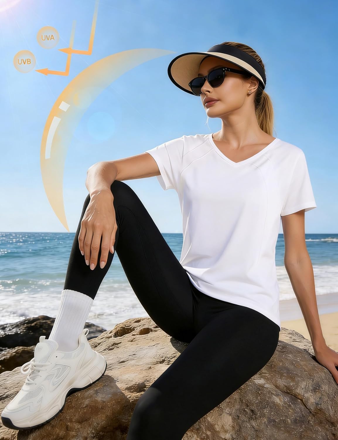 Thumbnail 2 de Wayleb maglietta sportiva donna con scollo a V, manica raglan corta traspirante (poliestere ed elastan)