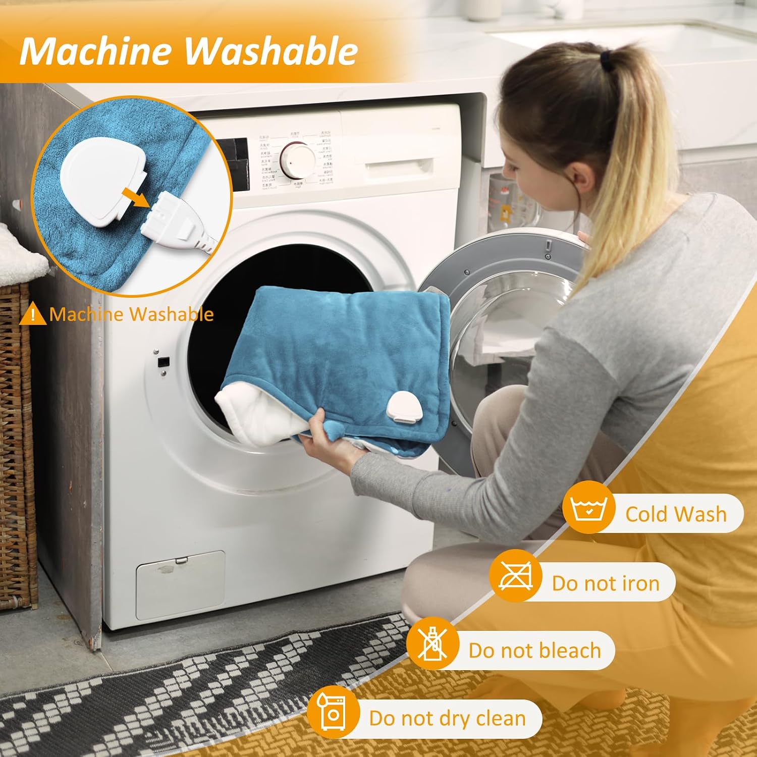 Detalle 2 de ITSHINY Heizkissen für Rücken, Nacken & Schultern – Wärmekissen mit 6 Heizstufen, Auto-Off und Taillenriemen (60 x 108 cm)