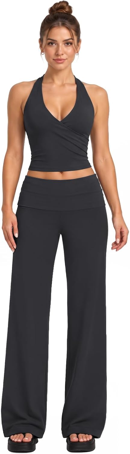 Detalle 2 de COPYLEAF Wide-Leg Yoga Pants with Nylon-Lycra Waistband