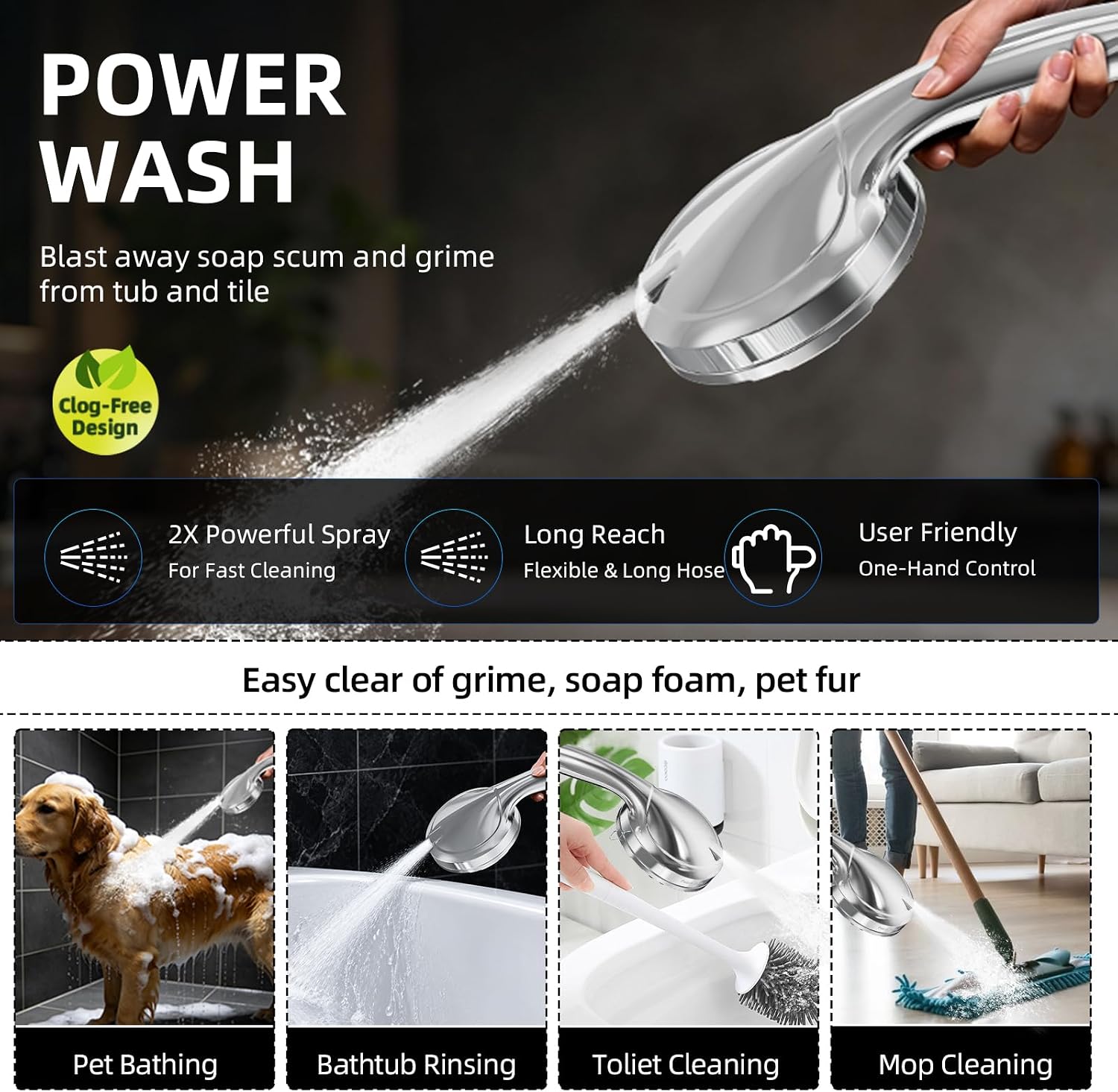 Detalle de BESAQUO 10-Function Shower Head with Handheld