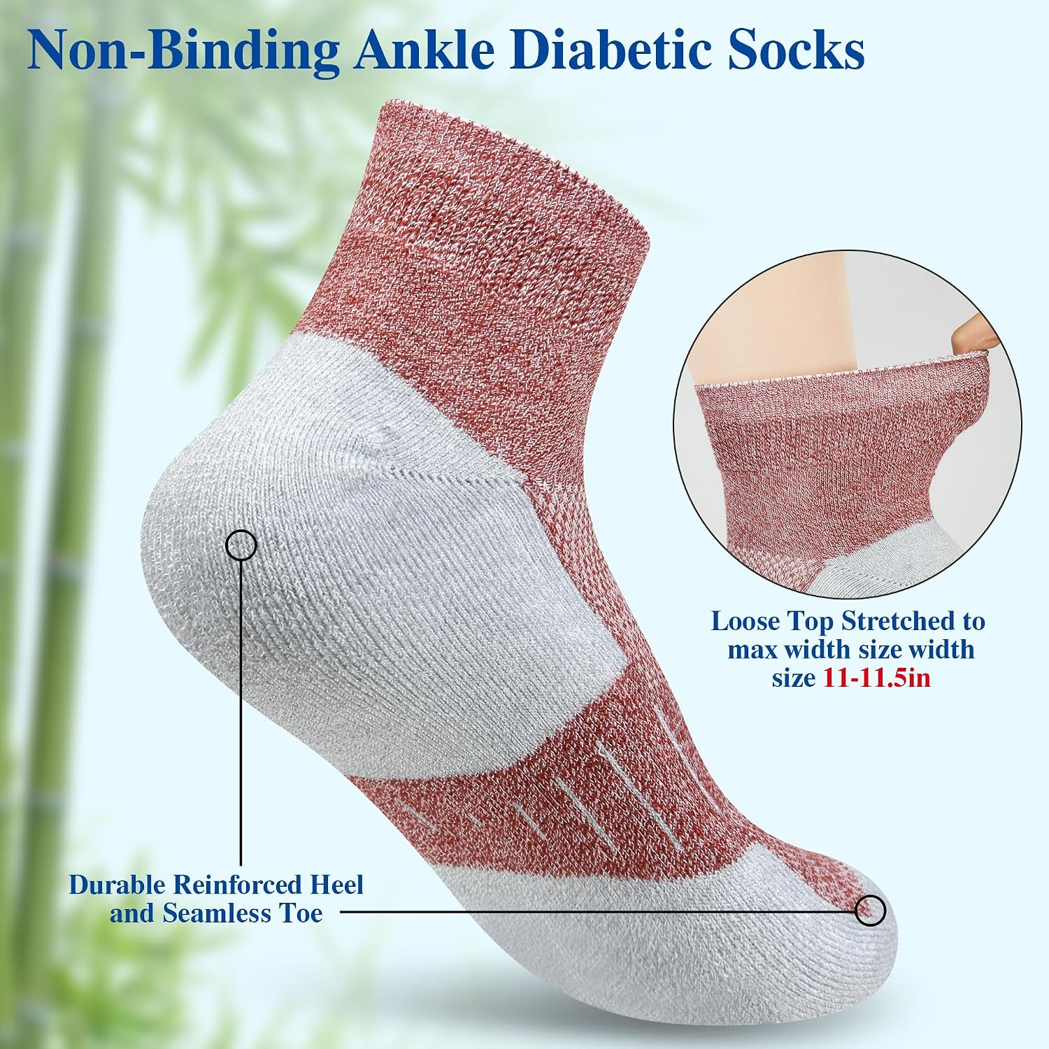 Thumbnail 1 de NOLUNT Diabetic Ankle Socks, 6 Pairs
