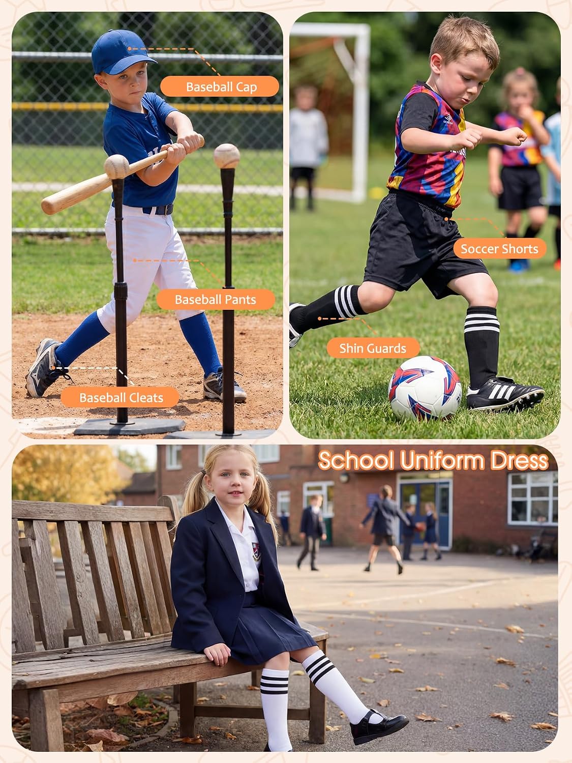 Detalle 2 de American Trends Kids Soccer Socks, Cotton Blend