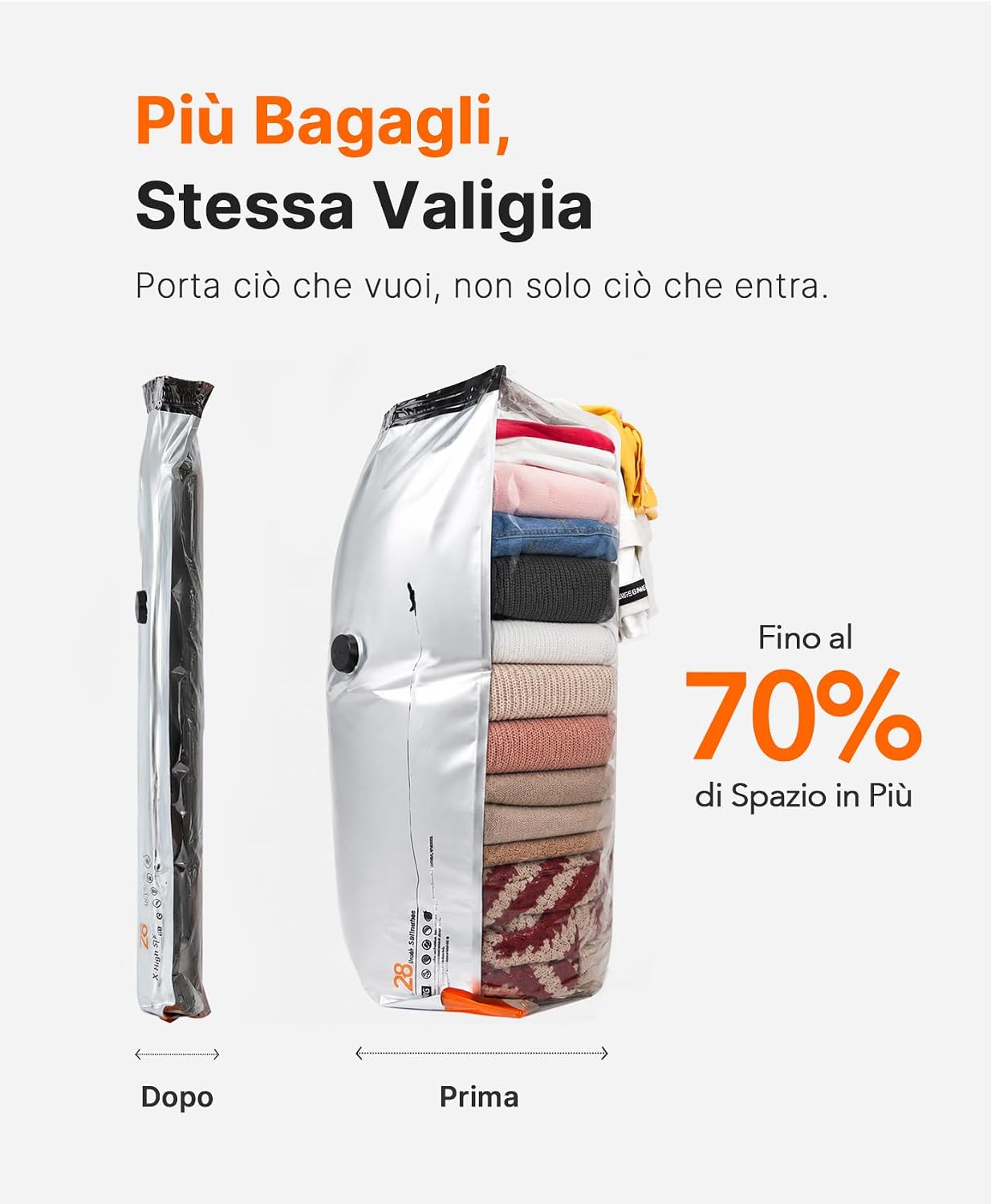 Thumbnail 6 de Vacbird 10 Sacchetti Sottovuoto Vestiti con Pompa a Vuoto USB – Kit Viaggio 5×40x54 cm e 5×47x64 cm