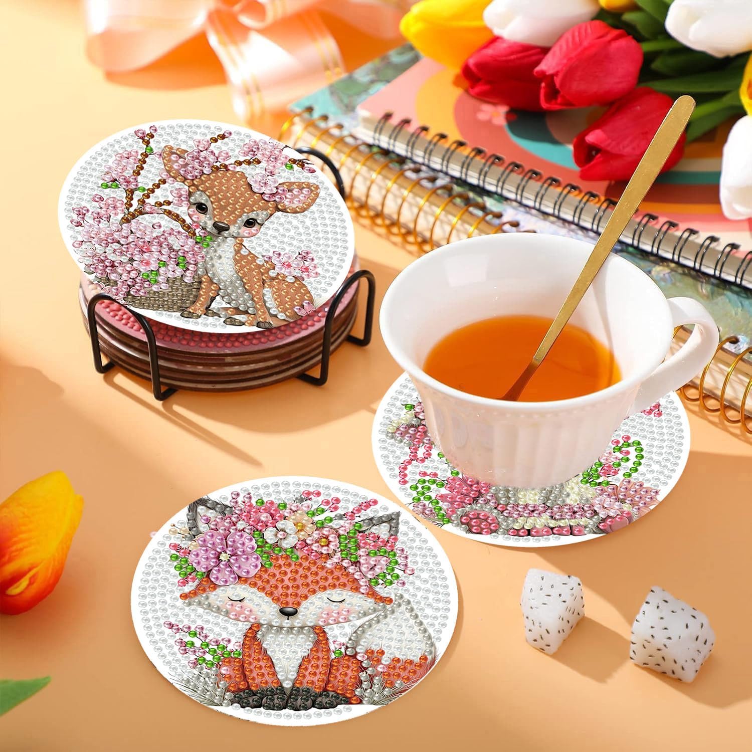 Detalle de HHMATITS Diamond Art Coaster Kit 4 x 4 in